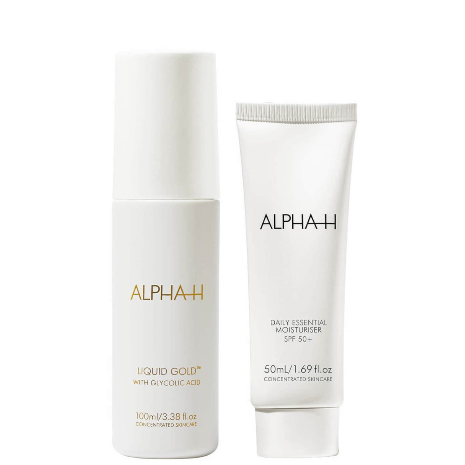 Alpha-H Daily Essential Moisturiser SPF50 50ml and Liquid Gold 100ml Duo