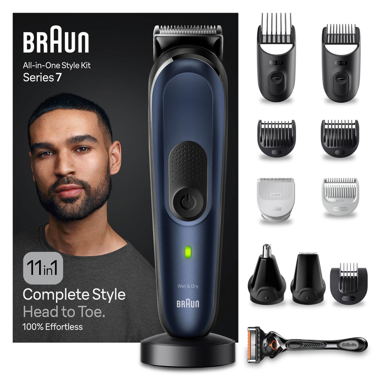 Braun All-In-One Styling Set MGK7450, 11-in-1 Set für Bart, Haare, Bodygrooming und mehr