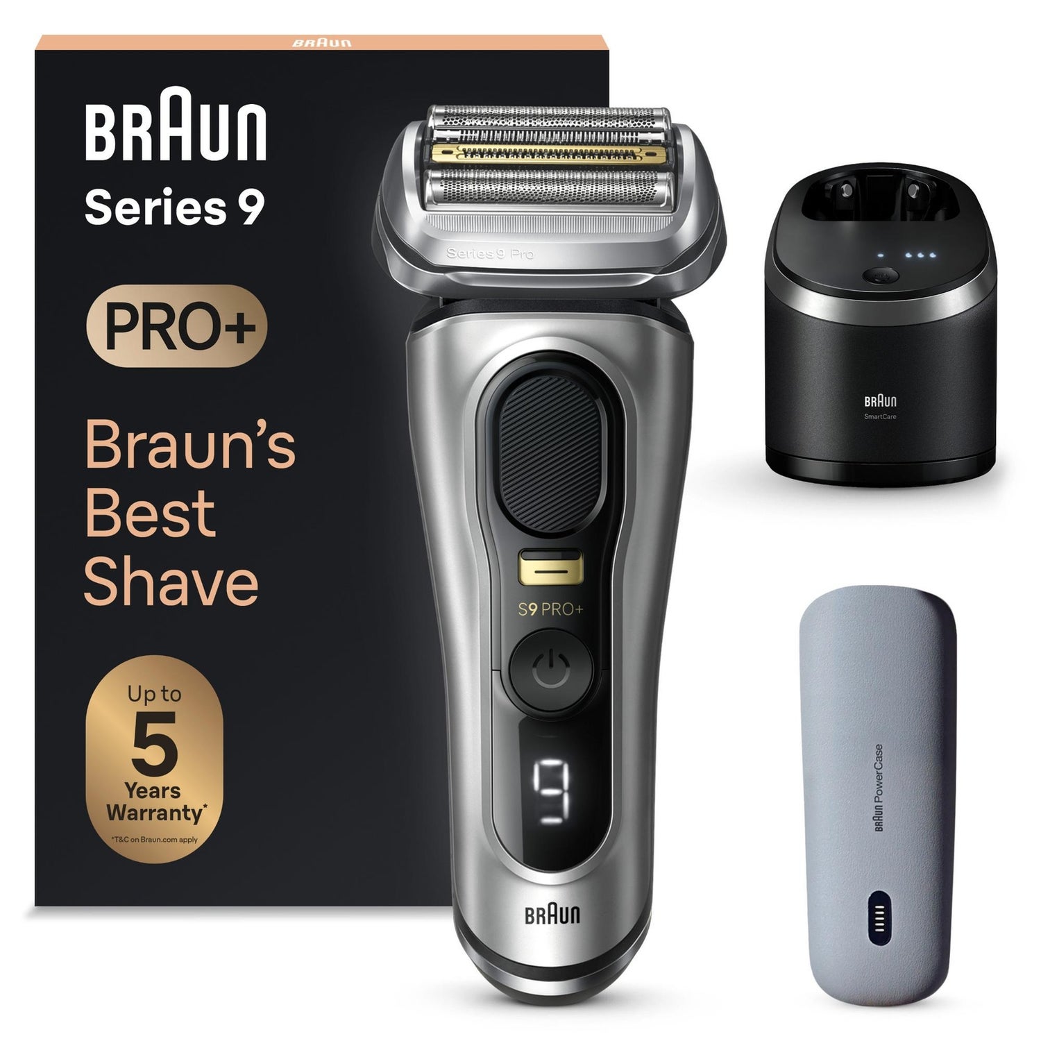 Braun Series 9 Pro+ Elektrorasierer Reinigungsstation, Ladeetui, 9577cc