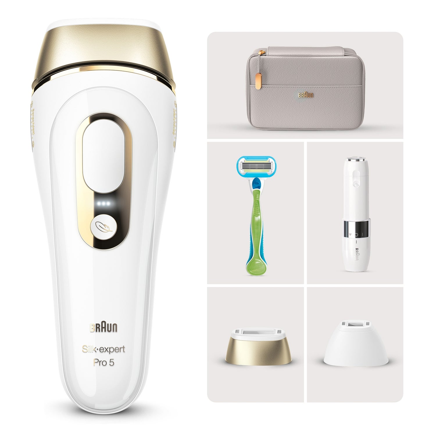 Braun IPL Silk-expert Pro 5 PL5159 Haarentfernung, Weiß/Gold