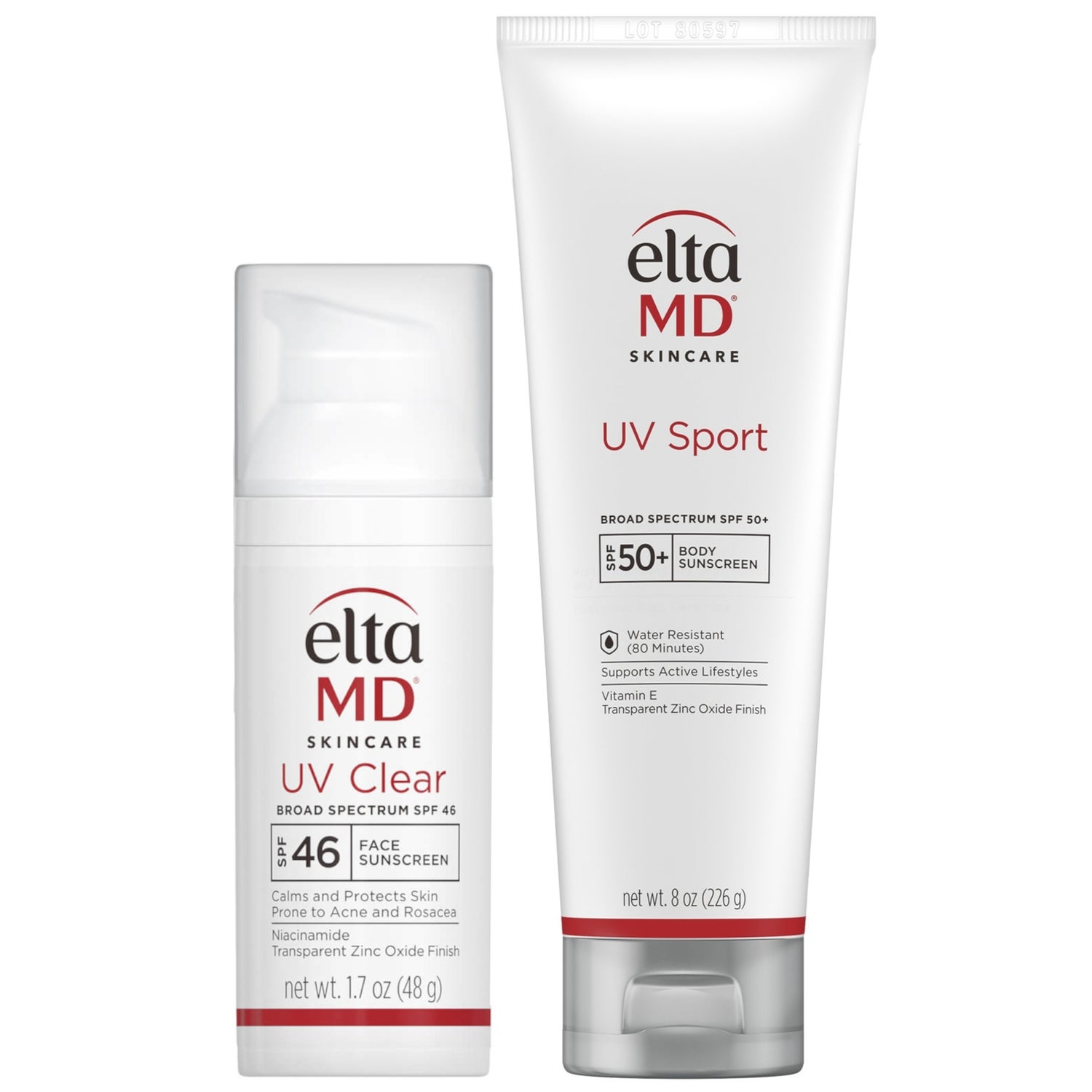 EltaMD UV Sport + UV Clear Untinted Duo ($96 Value)