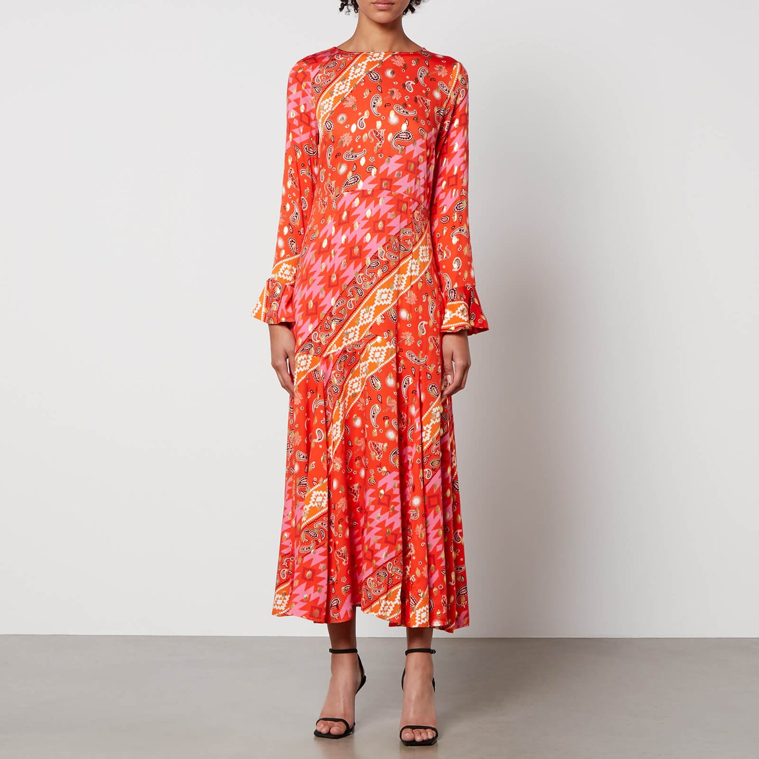 Never Fully Dressed Cassidy Eliza Printed Crepe de Chine Dress - UK 6