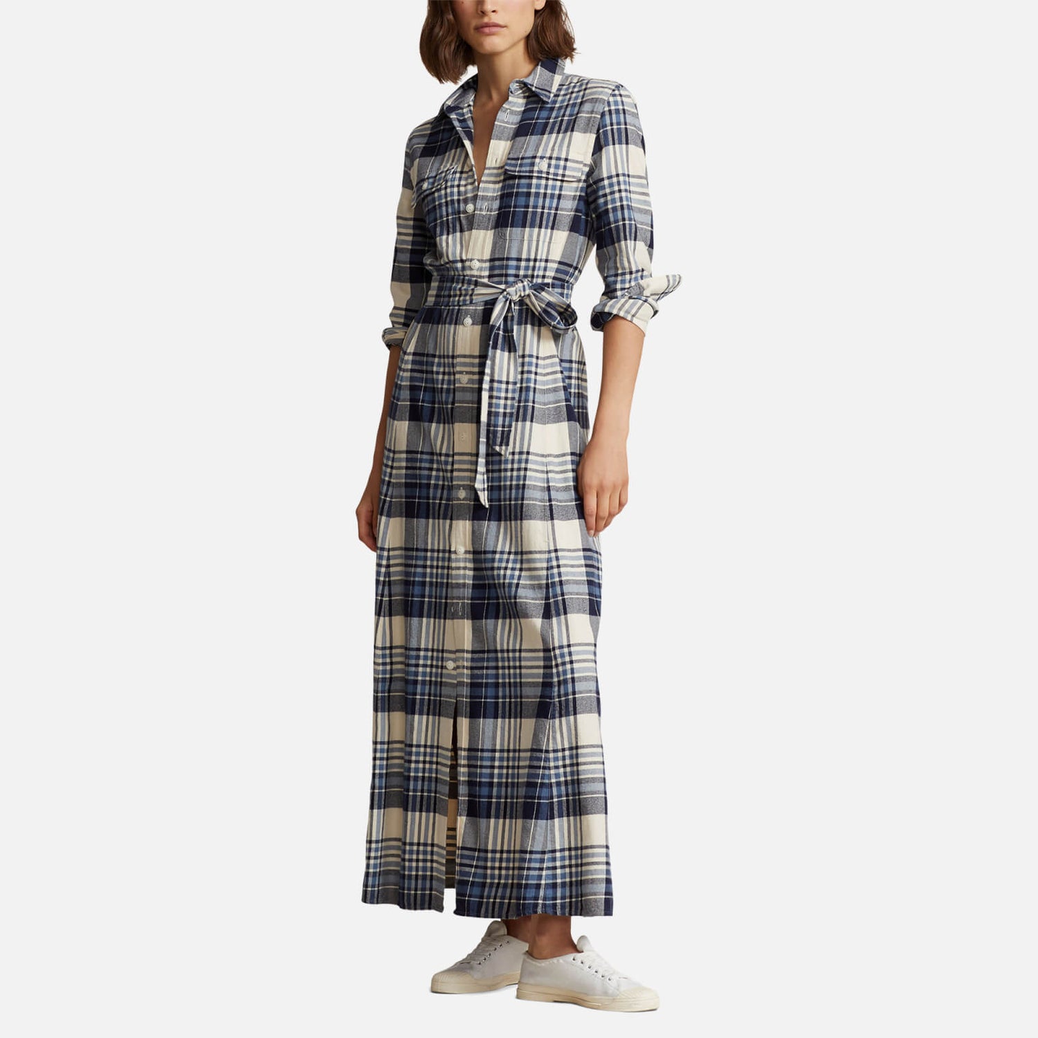 Polo Ralph Lauren Plaid Brushed Cotton Shirt Dress - UK 4