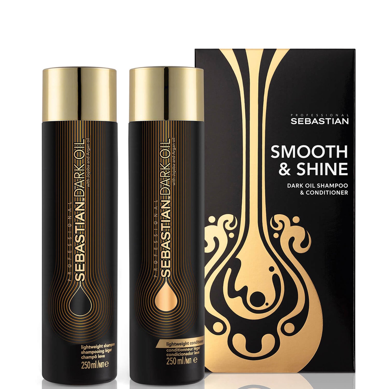 Set de regalo para cabello Dark Oil Smooth and Shine de Sebastian Professional