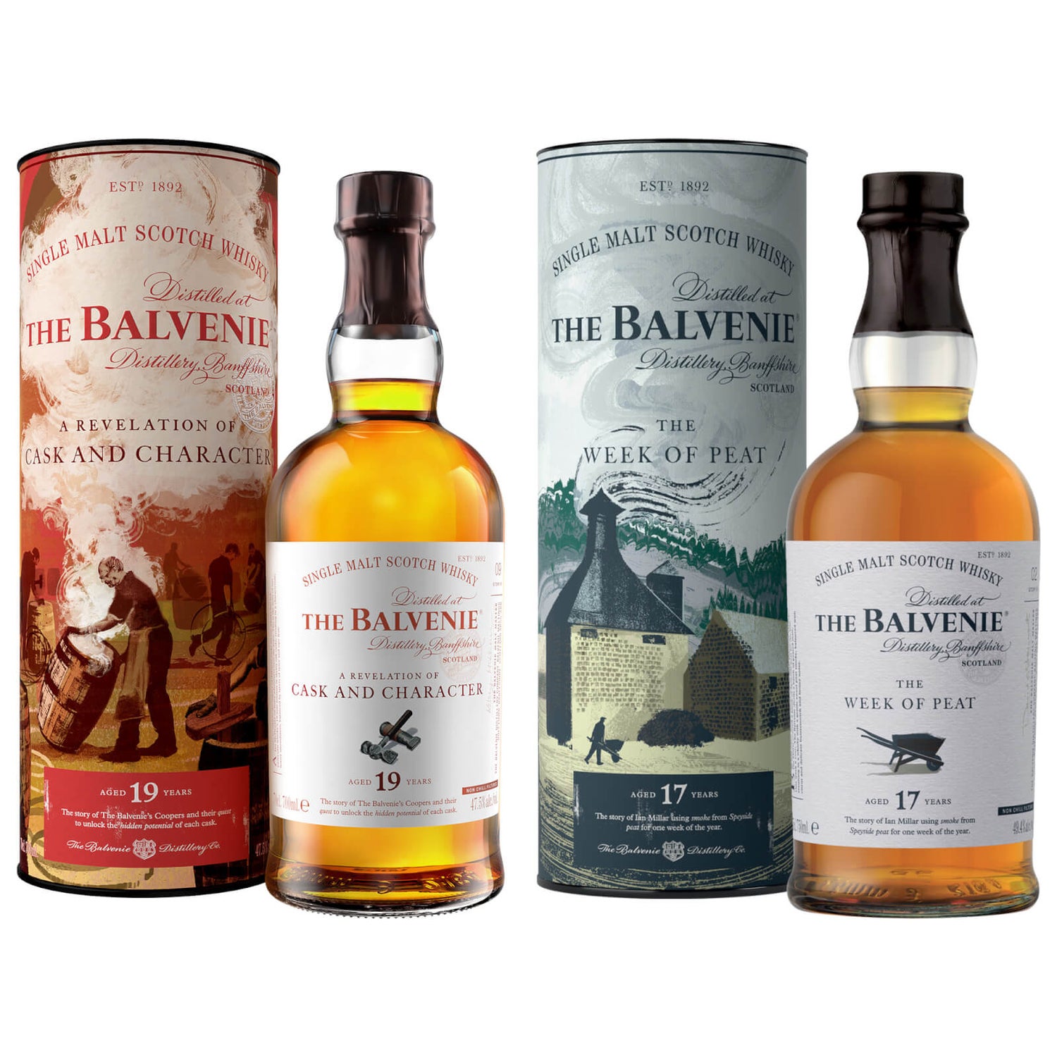 The Balvenie Stories 19 Year Old with The Balvenie Stories 17 Year Old Scotch Whisky Bundle Gift Set