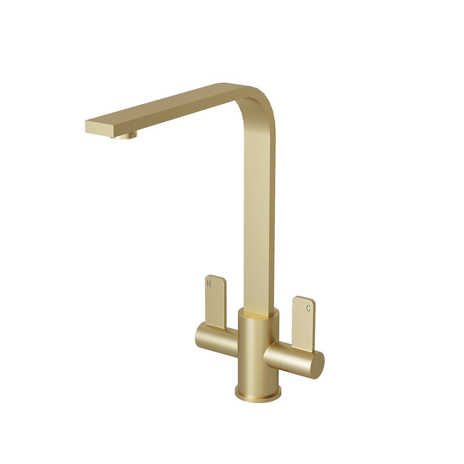 Skye Twin Lever Tap Brushed Brass Homebase