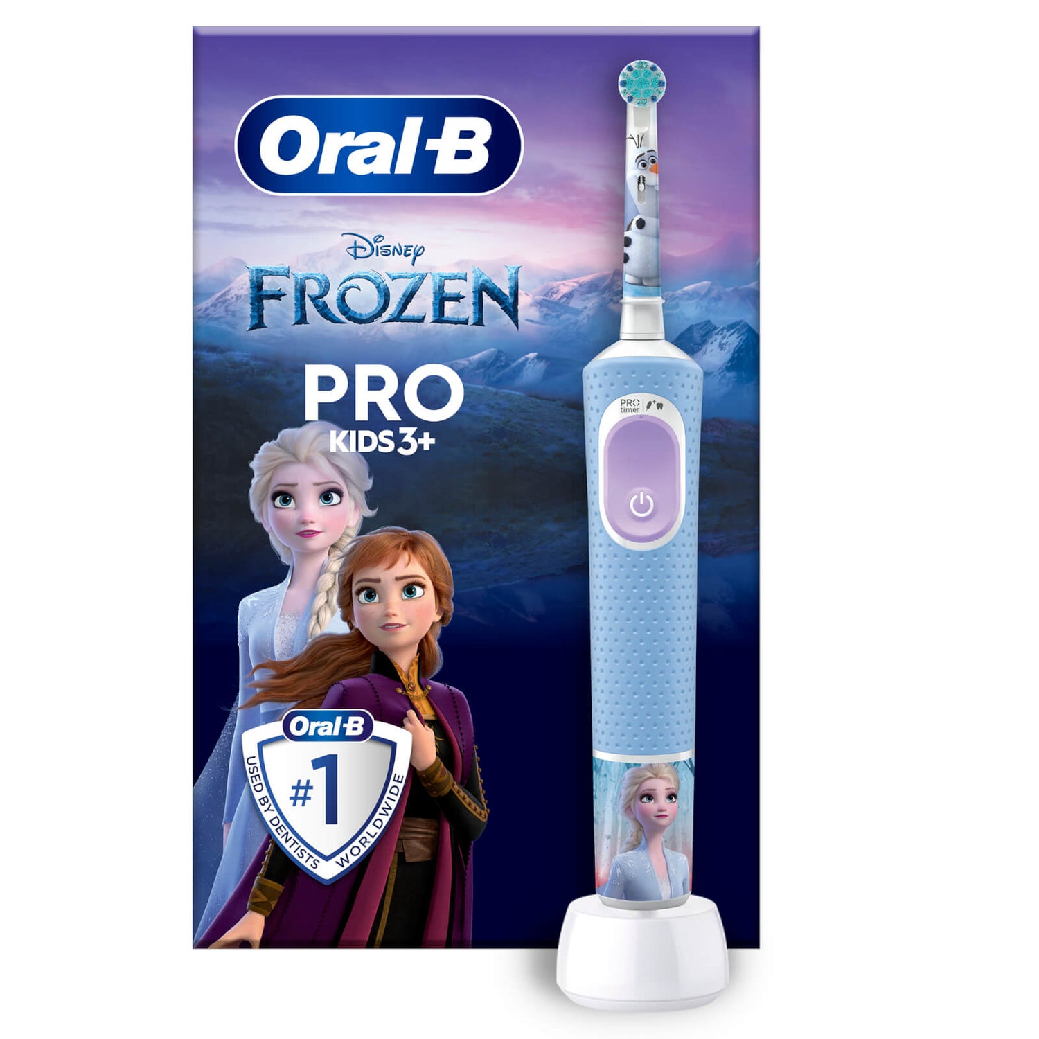 Oral-B Pro Kids Frozen Elektrische Zahnbürste, Blau/Lila