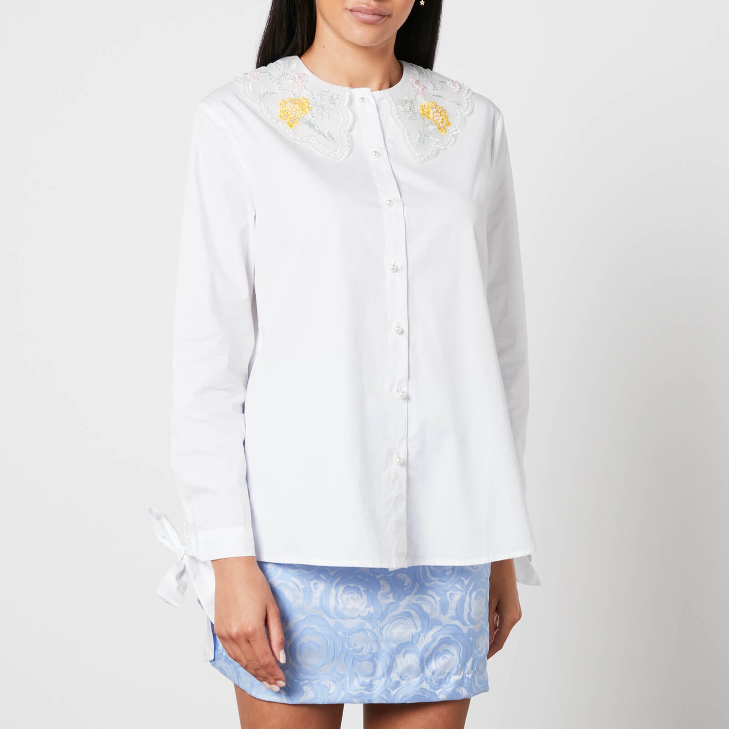 Sister Jane Sundar Embellished Cotton Shirt - M/UK 10