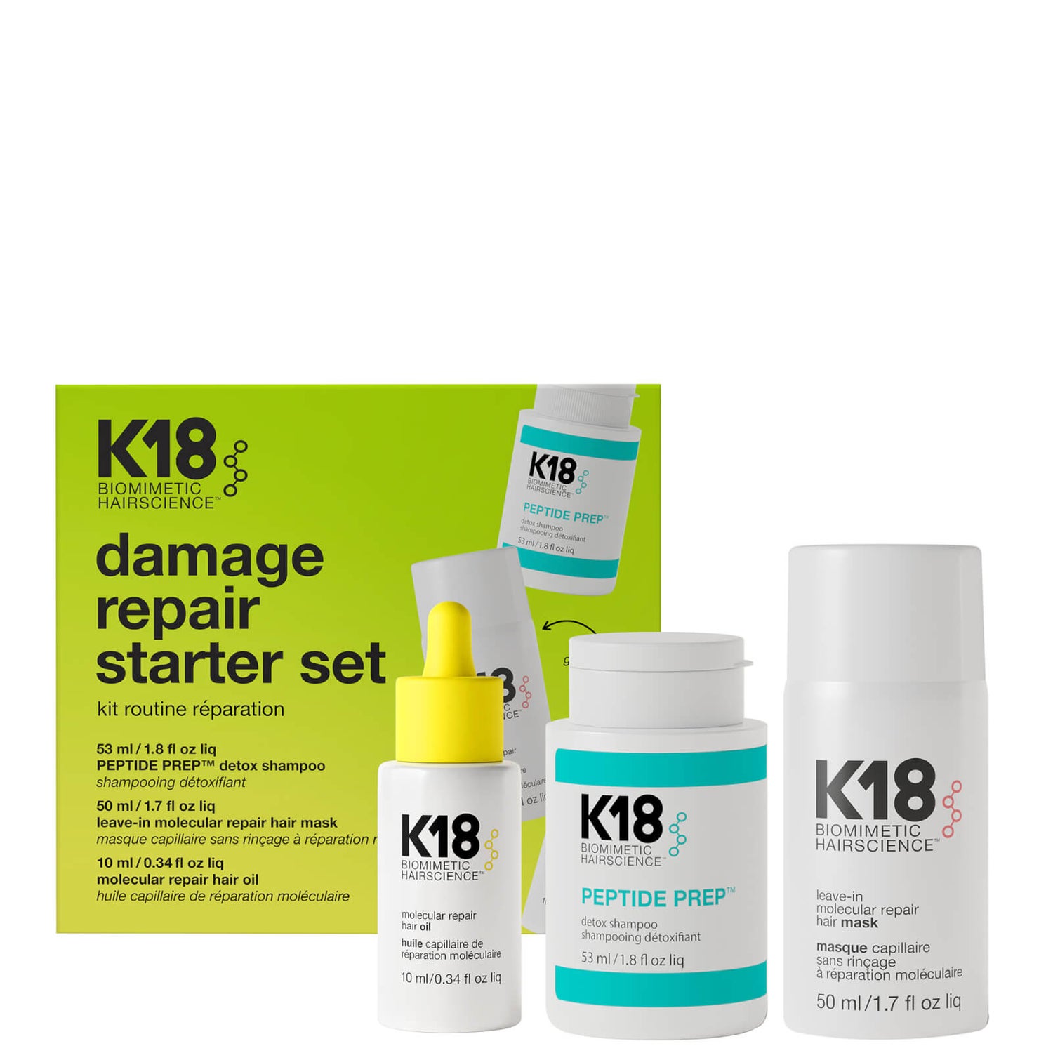 K18 Biomimetic Hairscience Damage Repair Starter Set (Worth £109.00)