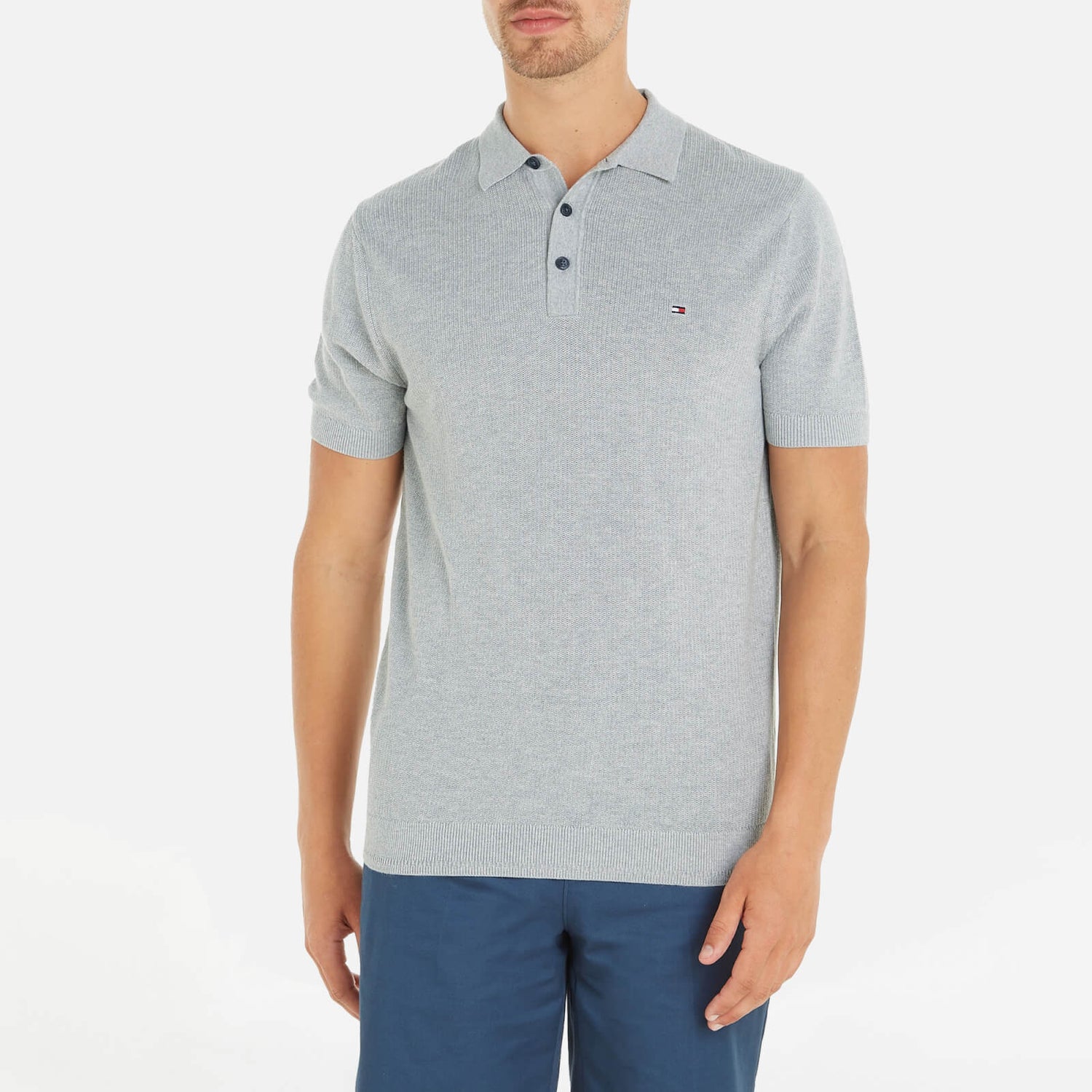 Tommy Hilfiger Chain Ridge Structure Cotton Polo Shirt - S