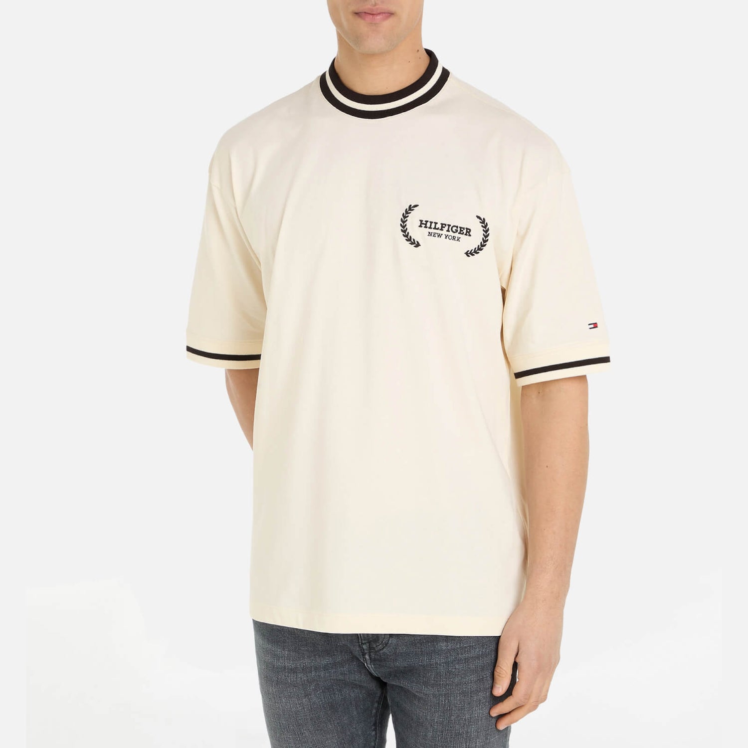 Tommy Hilfiger Lauren Tipped Cotton Logo T-Shirt - S