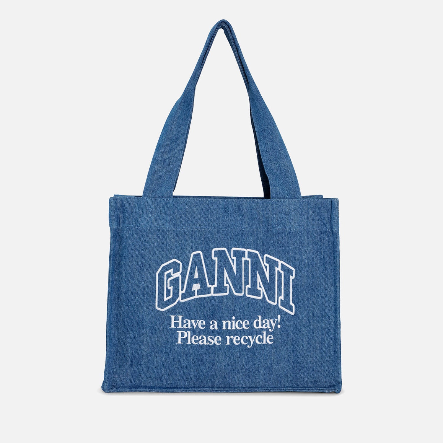 Ganni Large Easy Denim Tote Bag