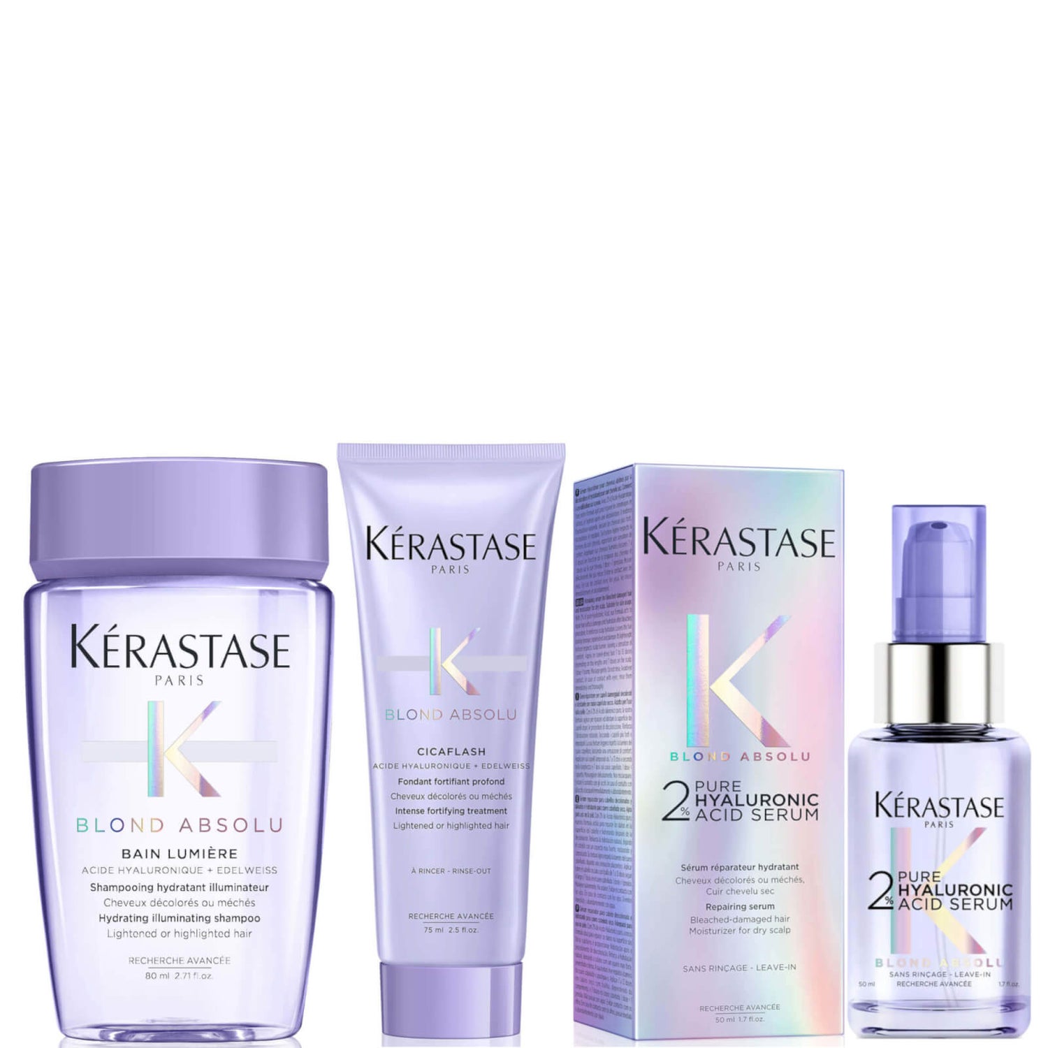 Kérastase Blond Absolu 2% Pure Hyaluronic Acid Scalp and Hair Serum 50ml with Travel Size Duo (Worth £65.16)