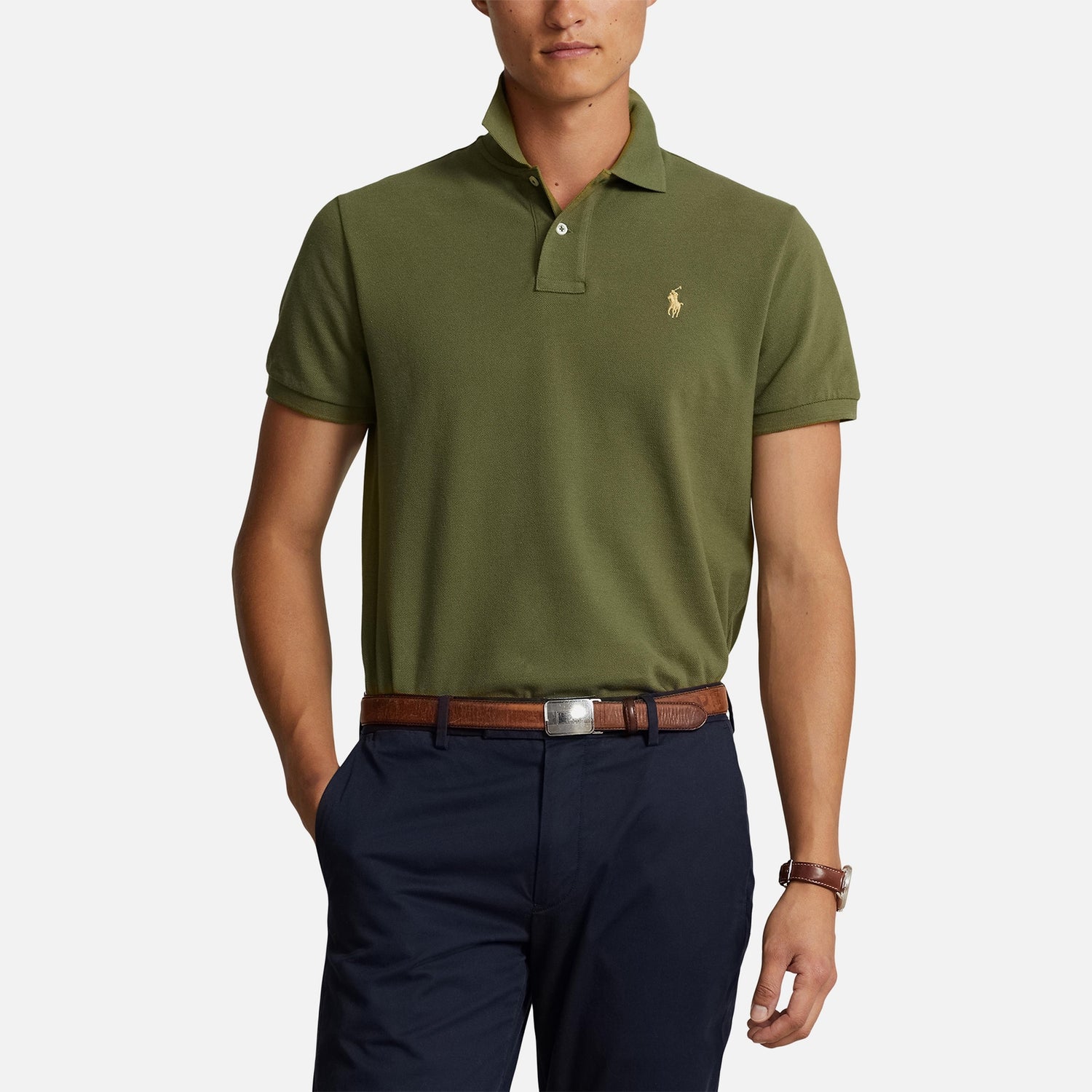 Polo Ralph Lauren Custom-Slim-Fit Poloshirt aus Piqué - Dark Sage - S