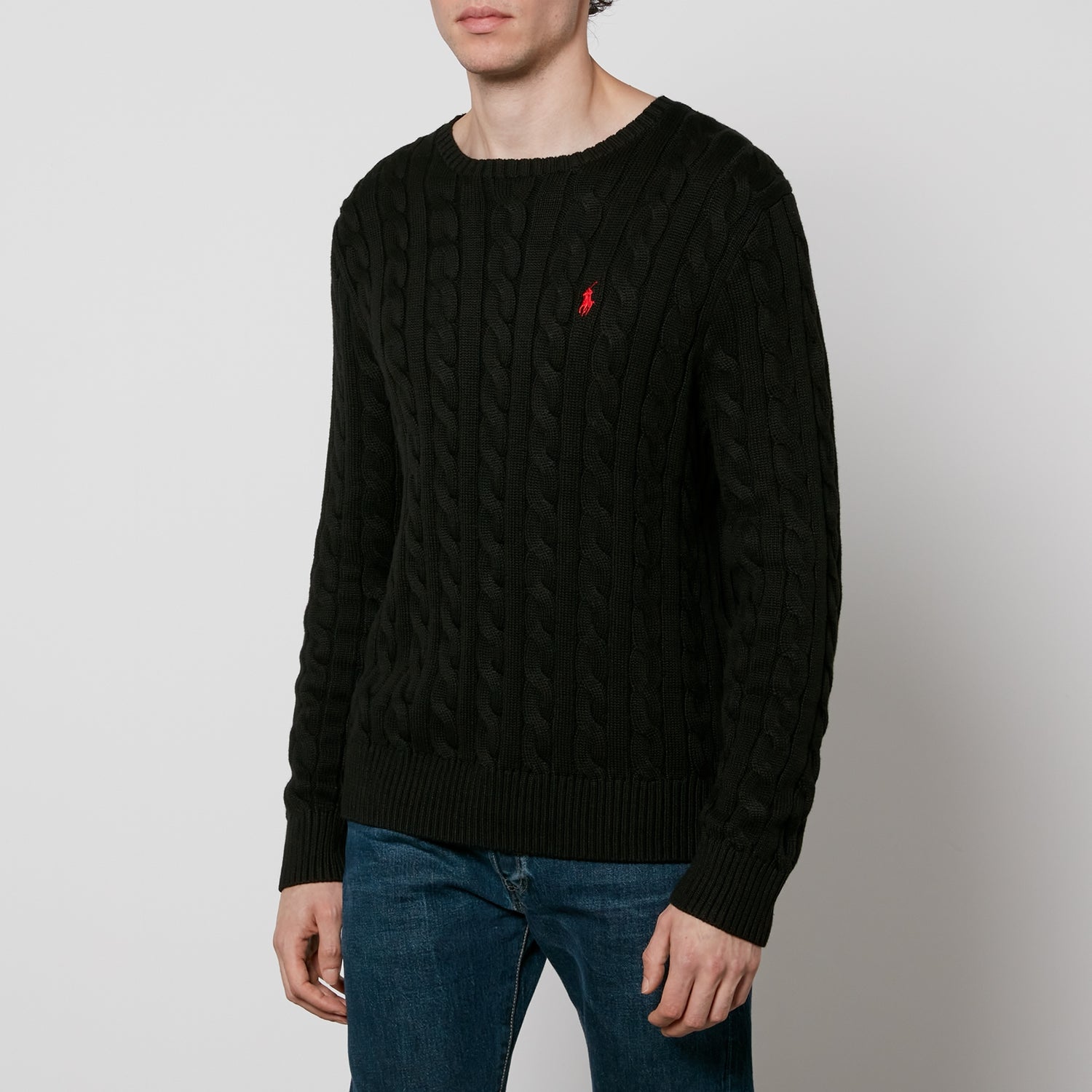 Polo Ralph Lauren Baumwollpullover mit Zopfmuster - Polo Black - S