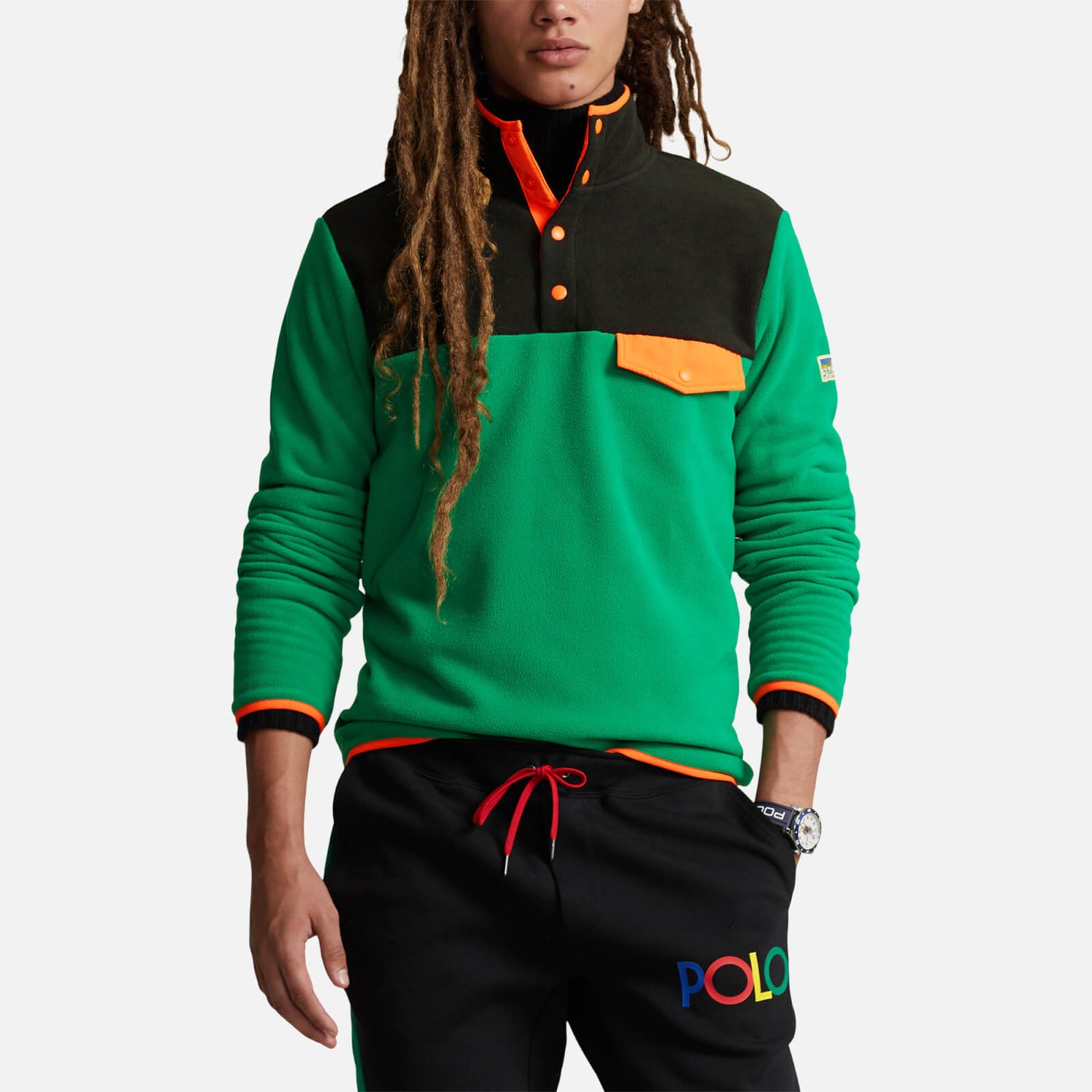 Polo Ralph Lauren Fleece-Pullover mit Color-Block-Optik - Billiard Multi - XL