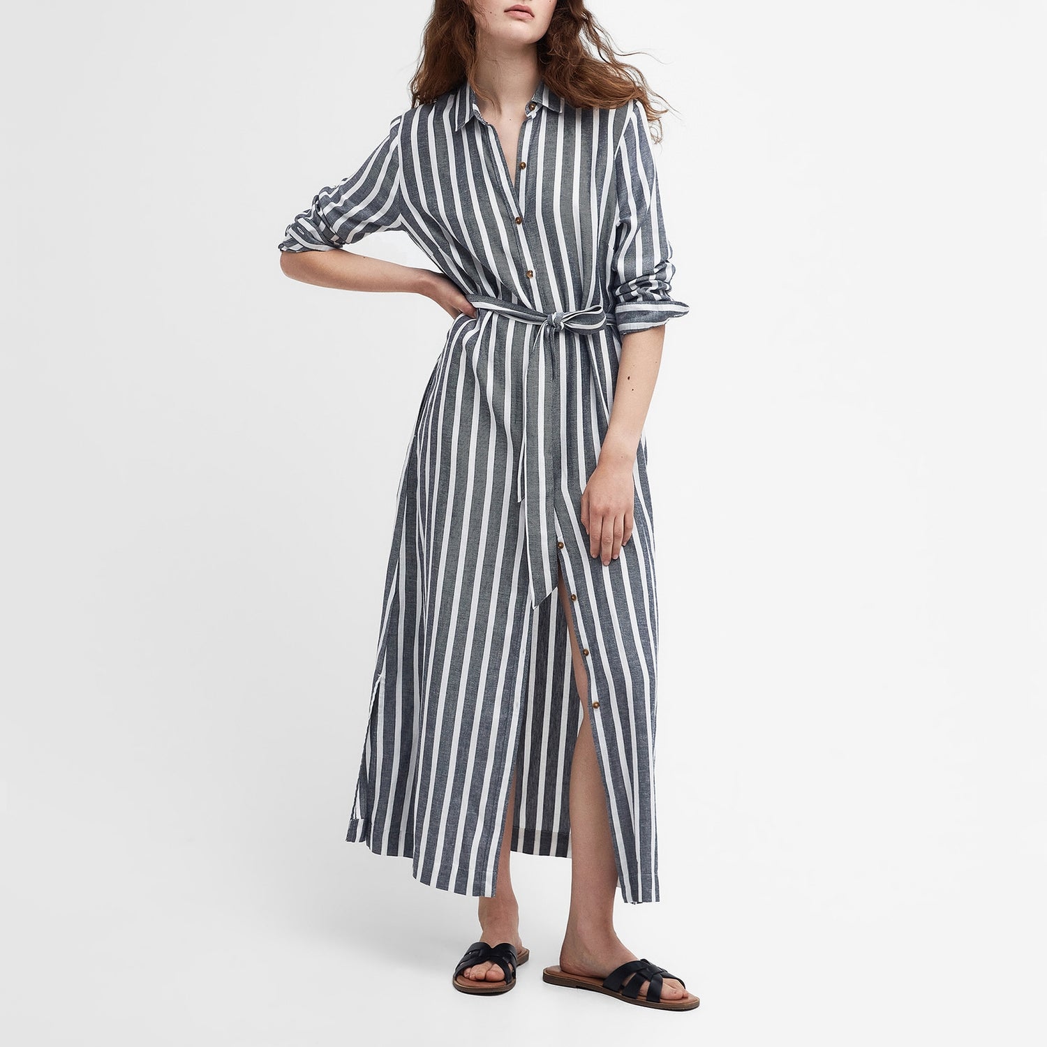 Barbour Annalise Striped Lyocell-Blend Maxi Dress - UK 8