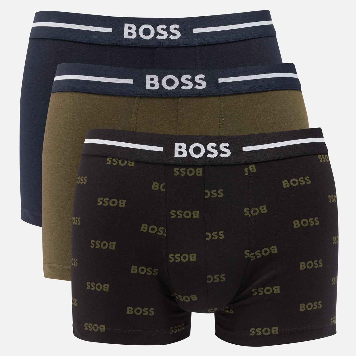 BOSS Bodywear Three-Pack Cotton-Blend Jersey Boxer Shorts - S