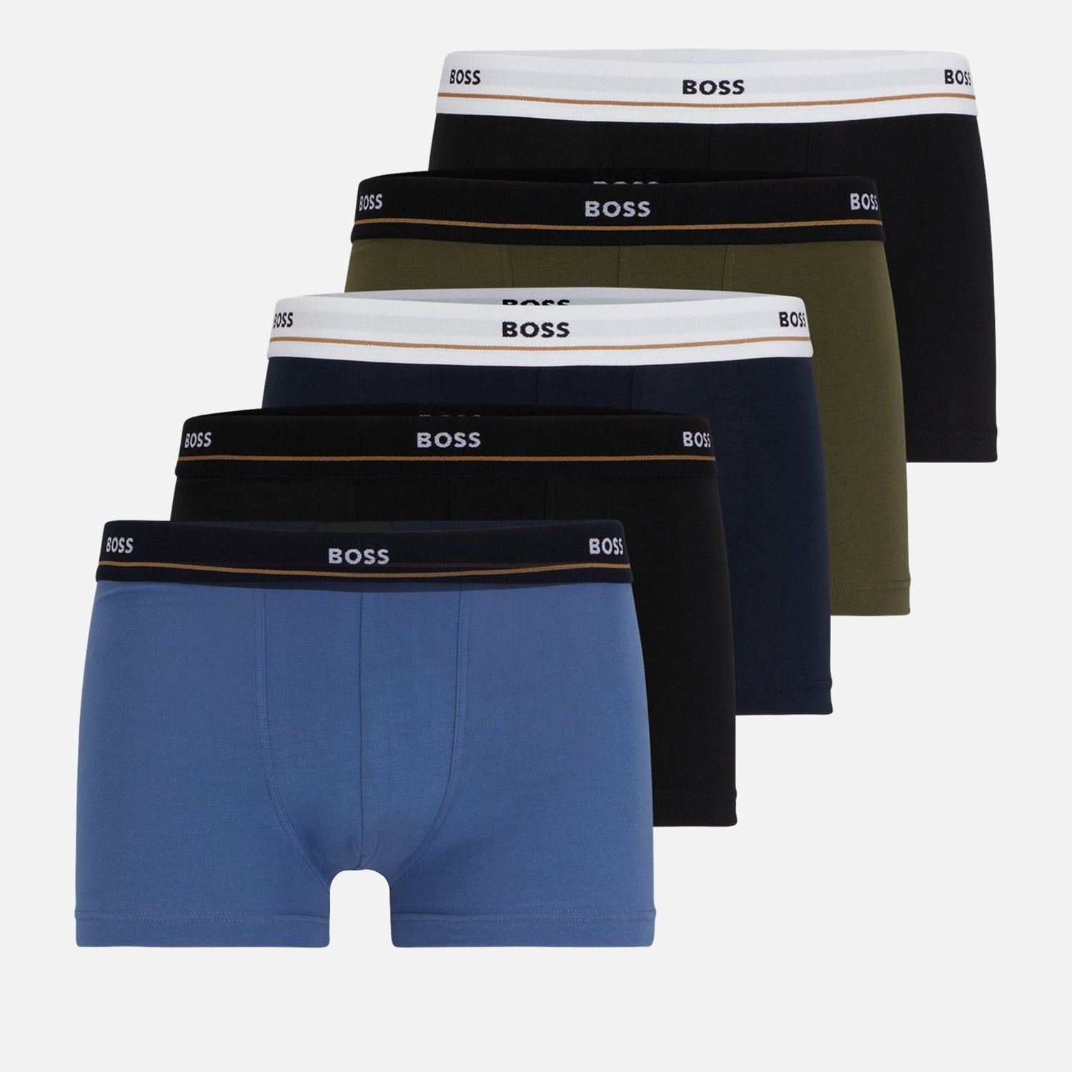 BOSS Bodywear Essential Cotton-Blend 5-Pack Boxer Shorts - S