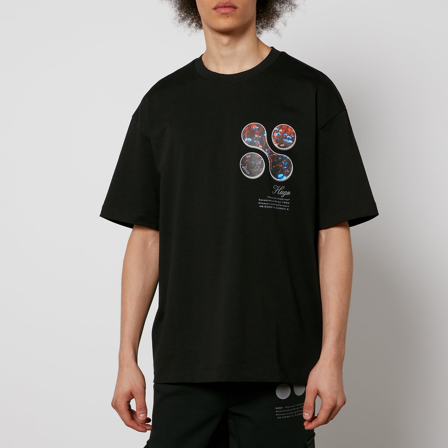 HUGO Dikino Reverse Printed Cotton-Jersey T-Shirt - S