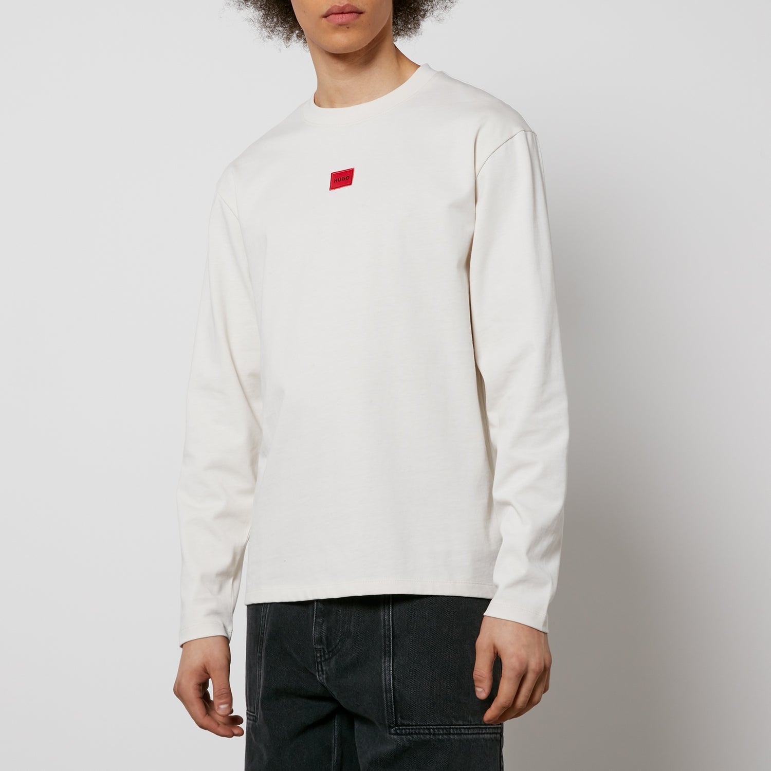 HUGO Diragoto Long Sleeve Cotton-Jersey T-Shirt - XL