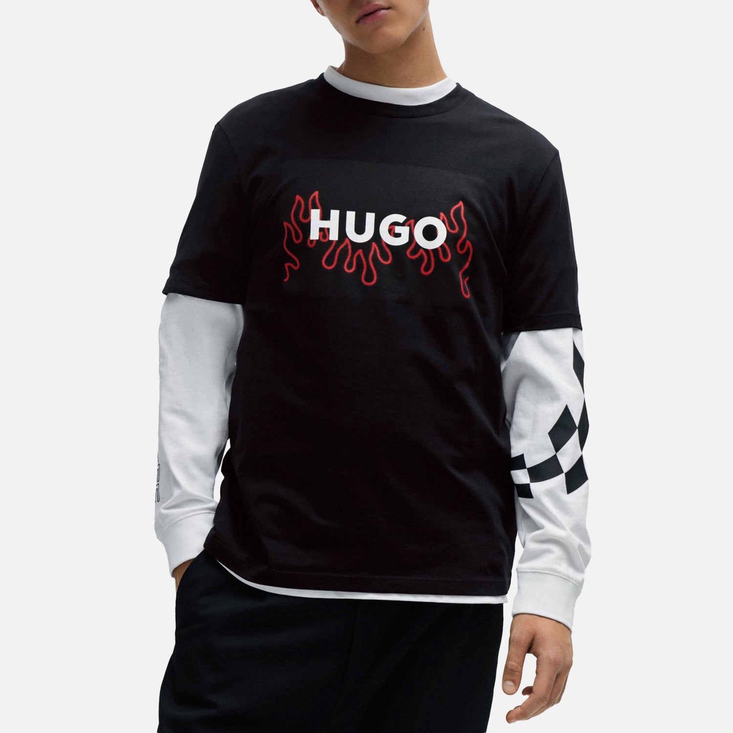 HUGO Dulive_U241 Graphic Flame Cotton T-Shirt - S