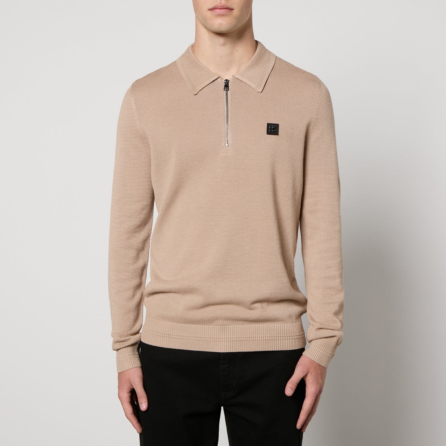 HUGO Sastor Waffle Knit Quarter Zip Jumper