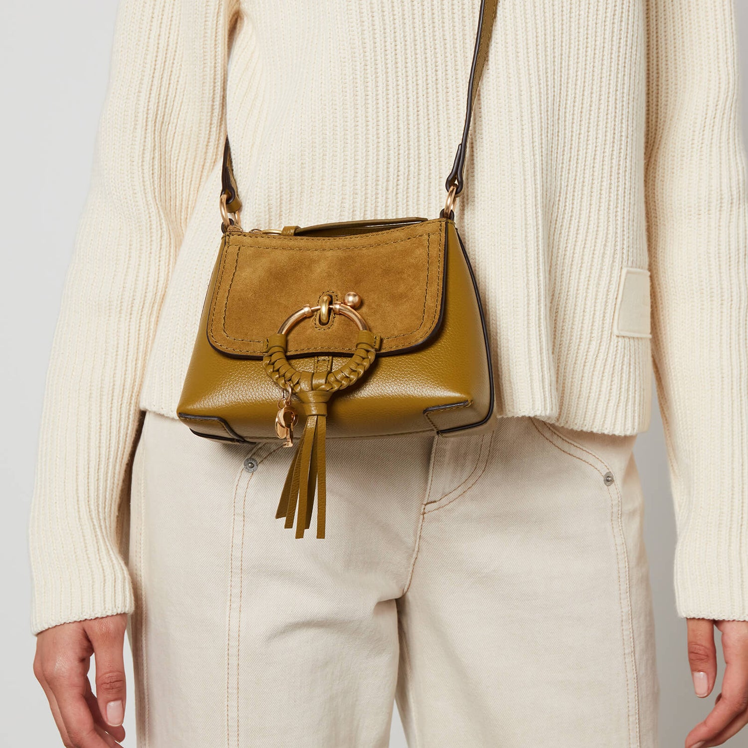 See By Chloé Joan Mini Leather and Suede Crossbody Bag 0