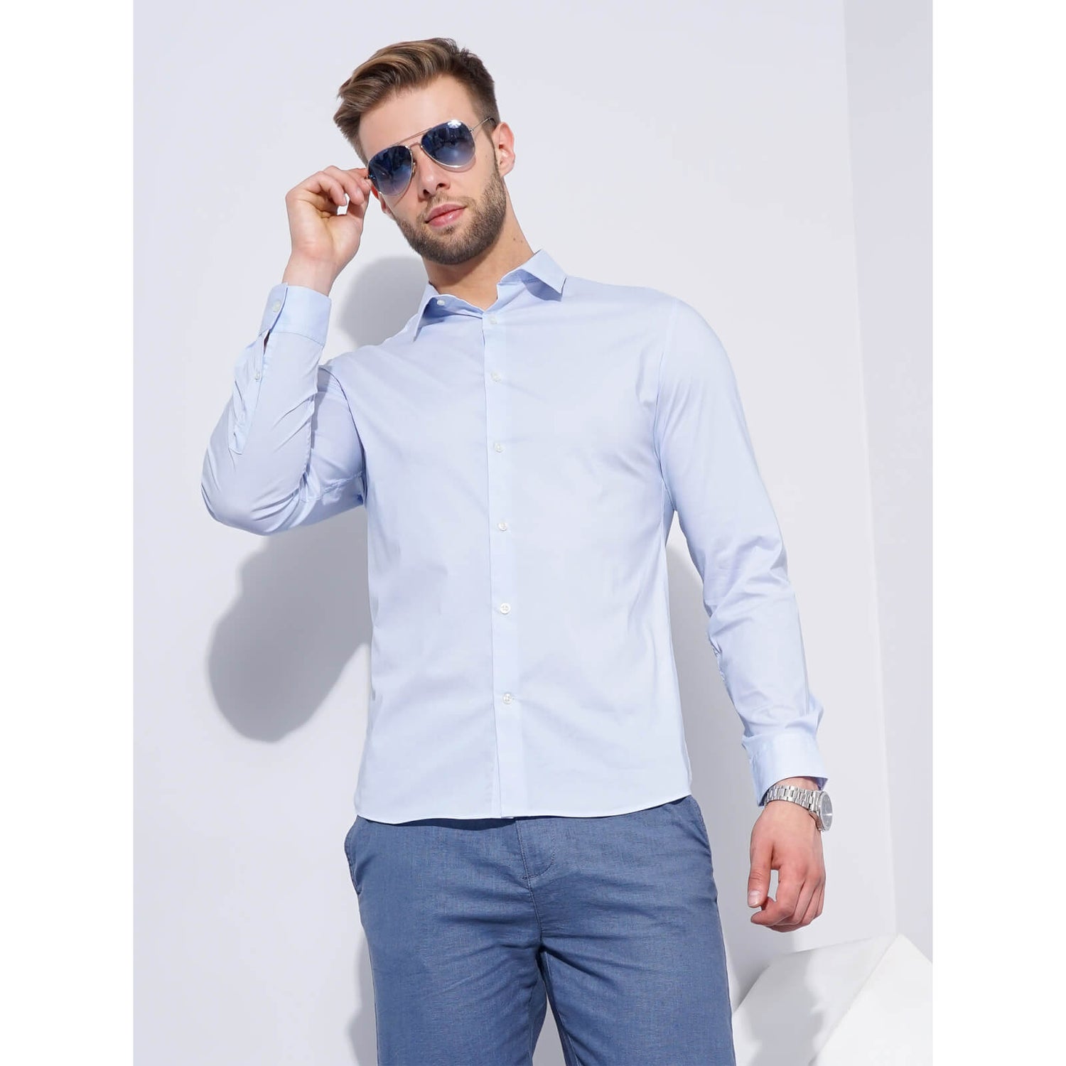 Pale blue outlet dress shirt