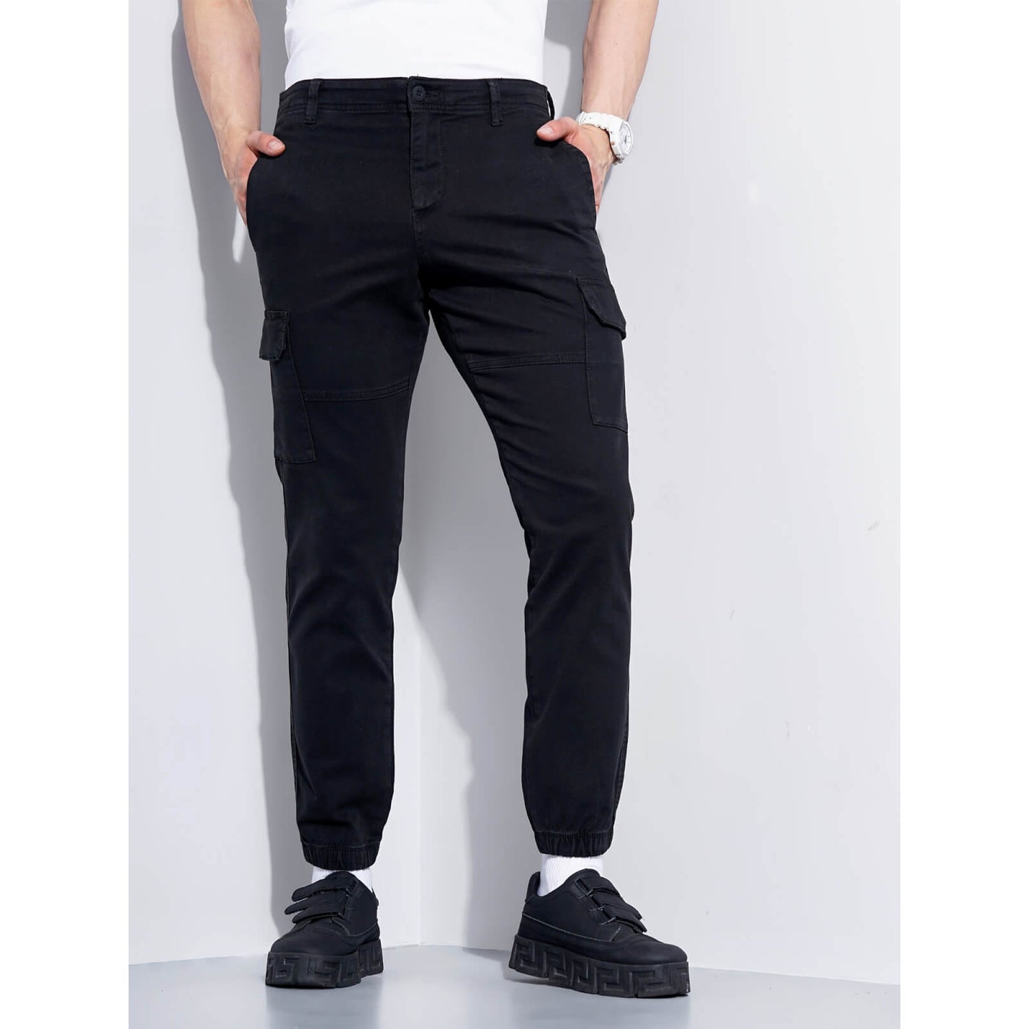 Black Cargo Trousers Celio