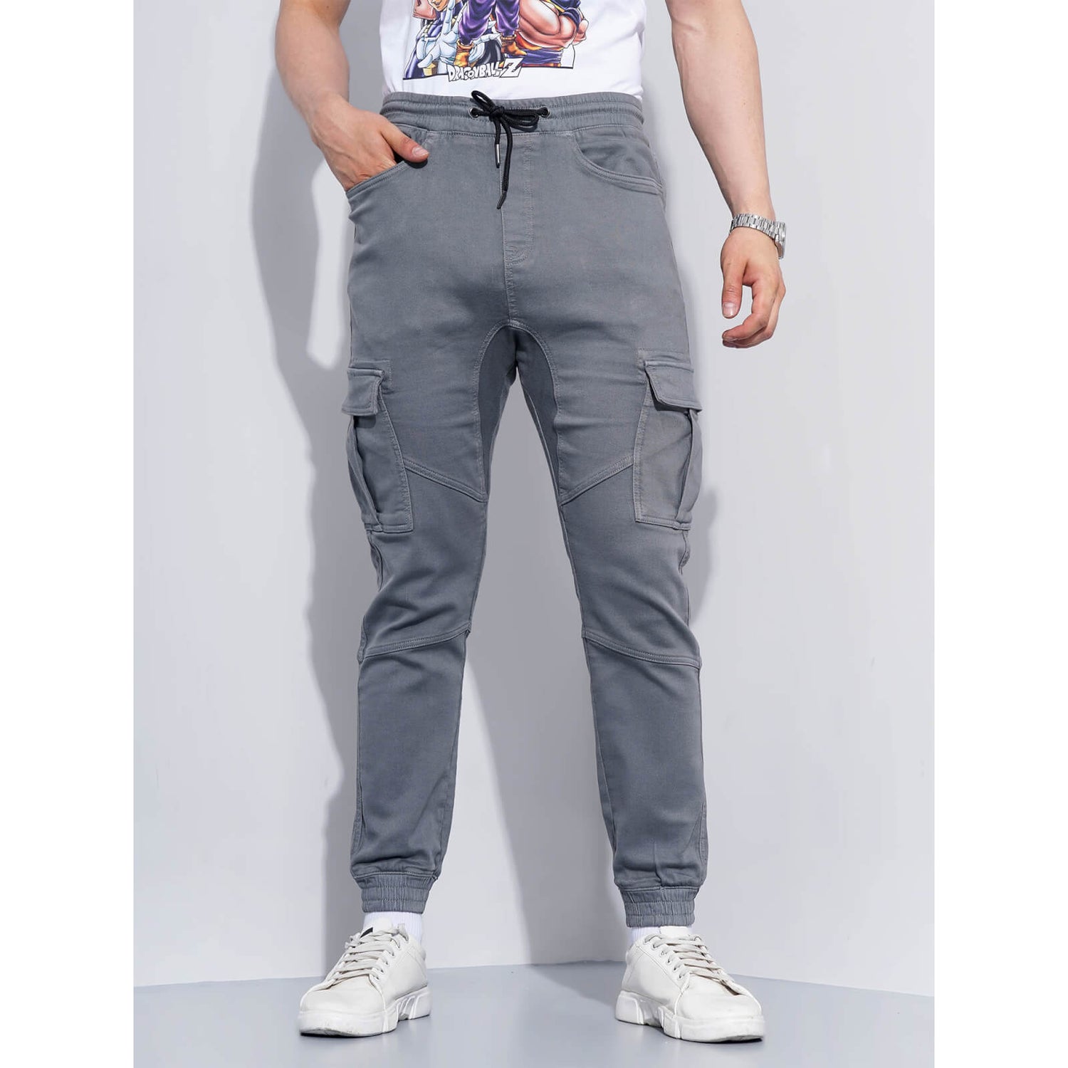 Grey cargo trousers online