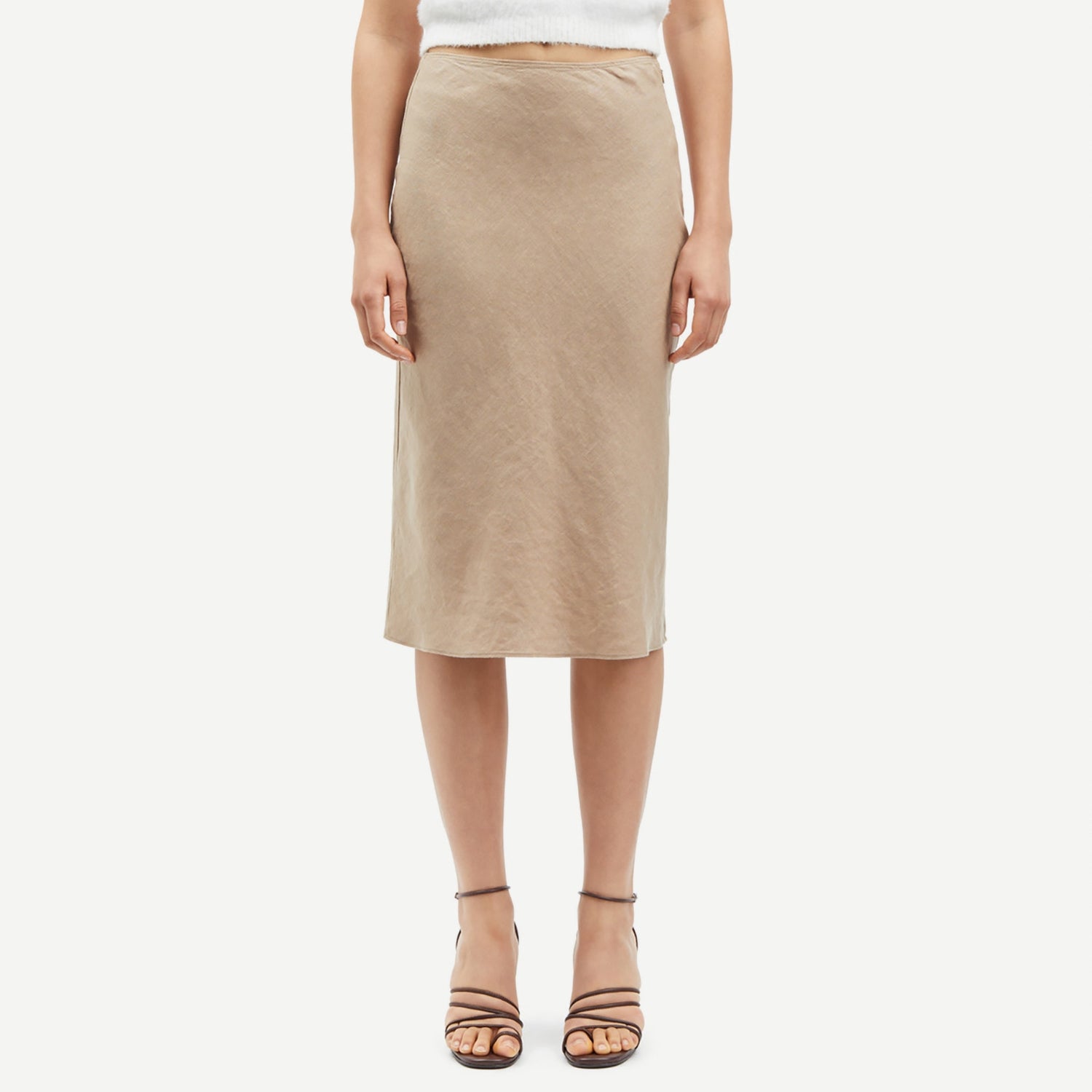 Samsøe Samsøe Saagneta Linen Bias-Cut Skirt - L