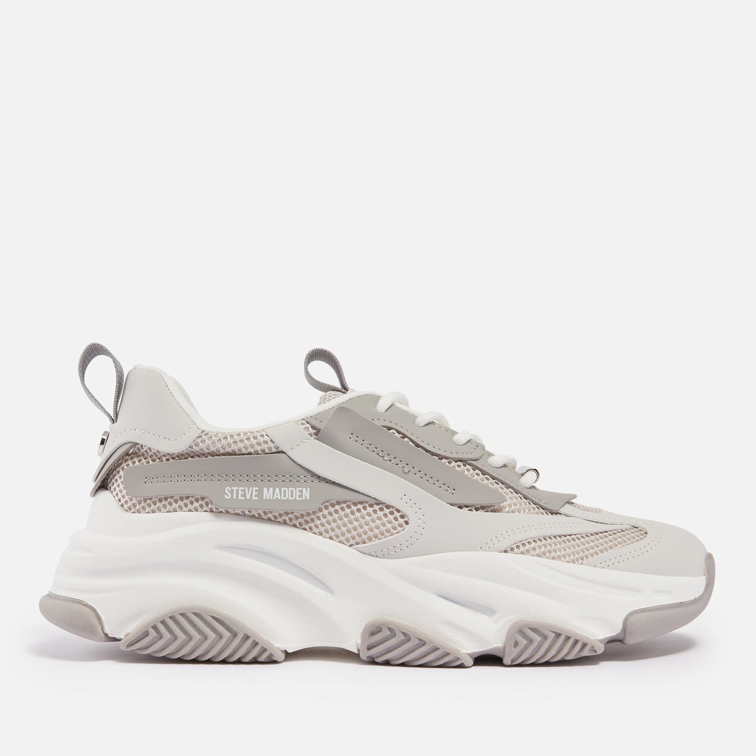 Steve Madden Women's Possession-E Faux Leather and Mesh Trainers