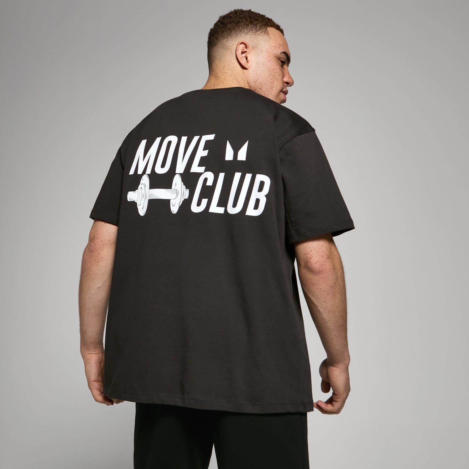 FIBO Oversized Move Club T-Shirt – Gewaschenes Schwarz