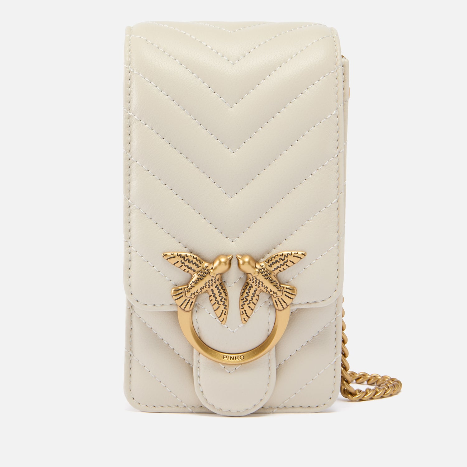 Pinko Love One Smart Chevron Leather Phone Bag