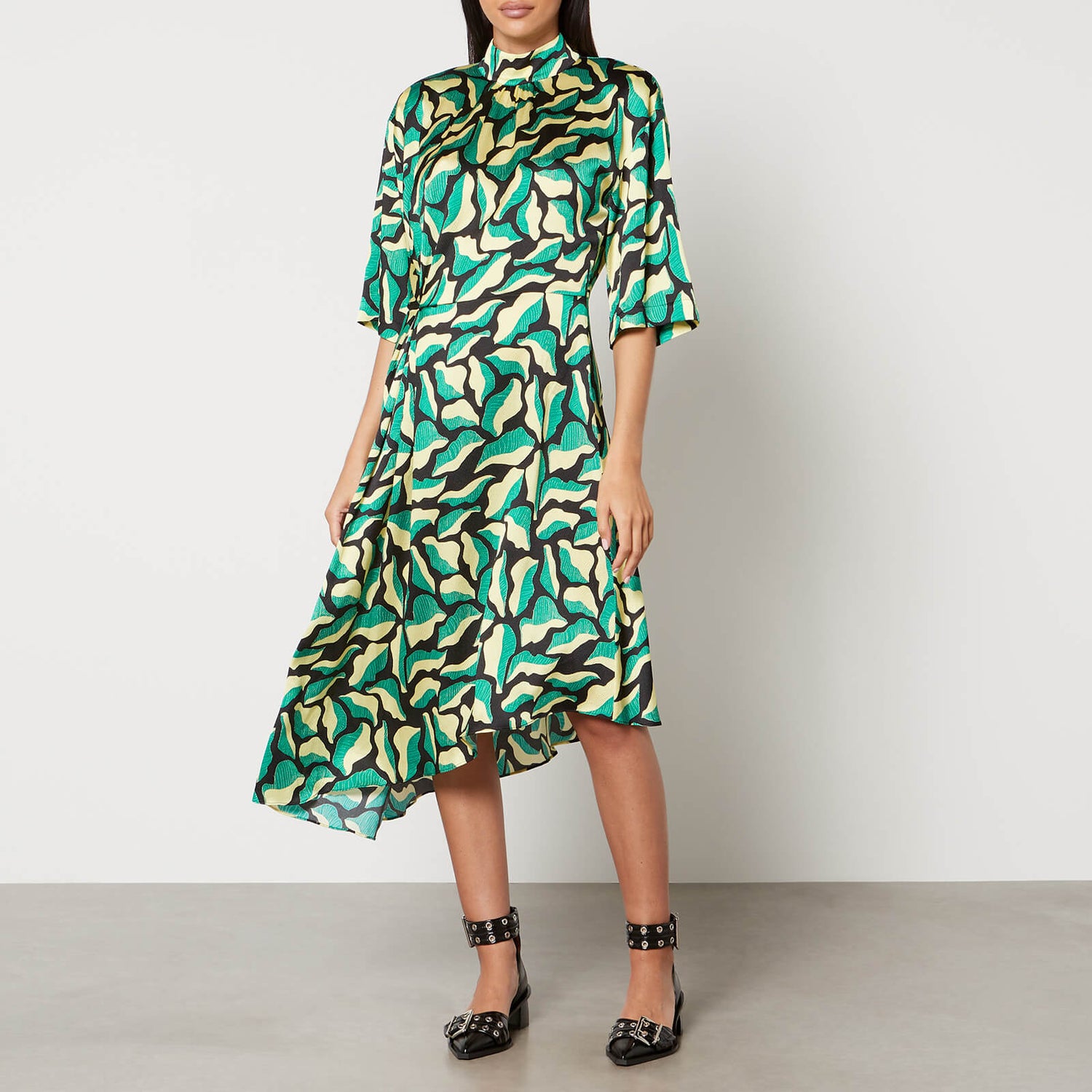 Stella Nova Fie Printed Stretch-Silk Satin Midi Dress