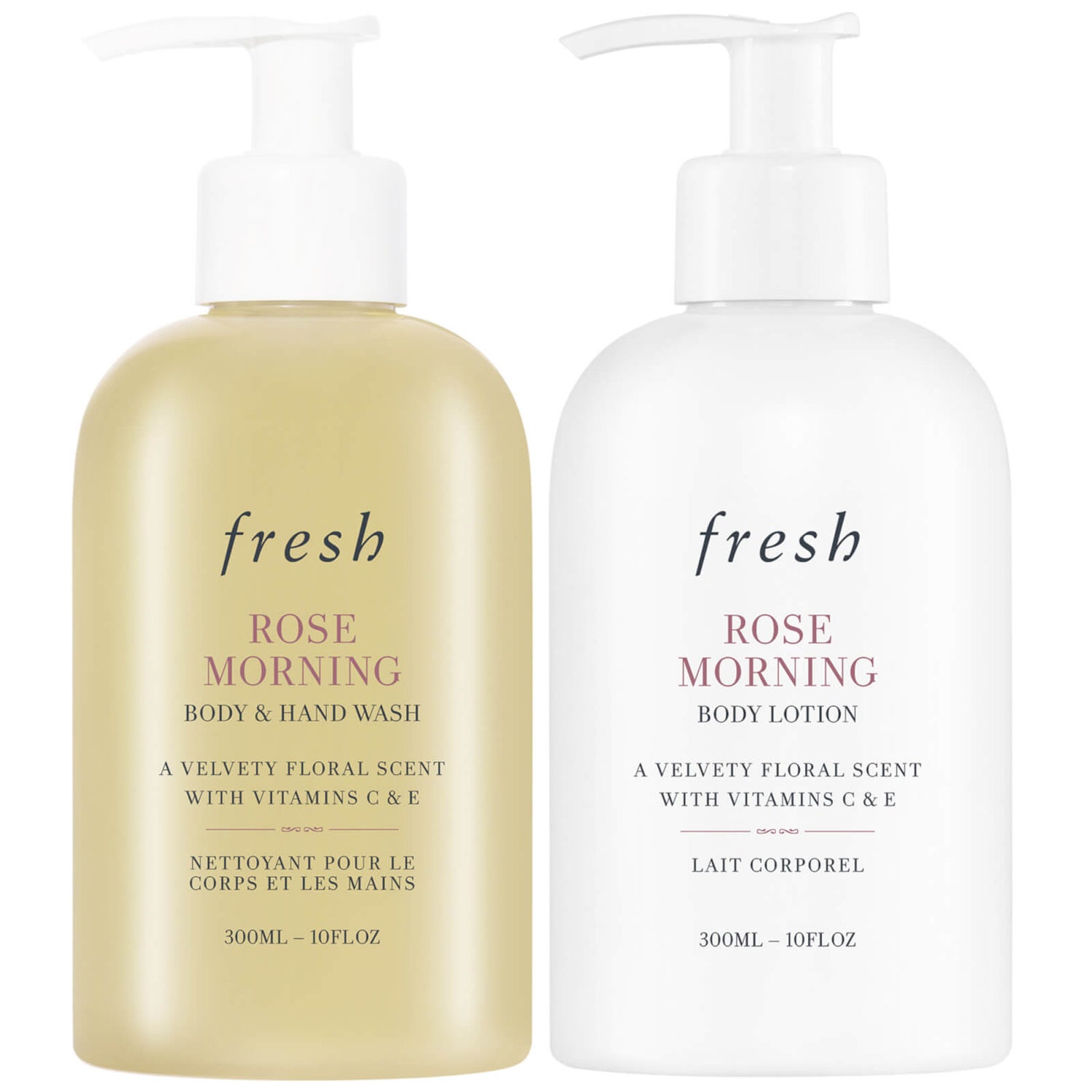 Fresh Rose Morning Body Lotion and Body and Hand Wash 300ml Duo (Worth £51.00)