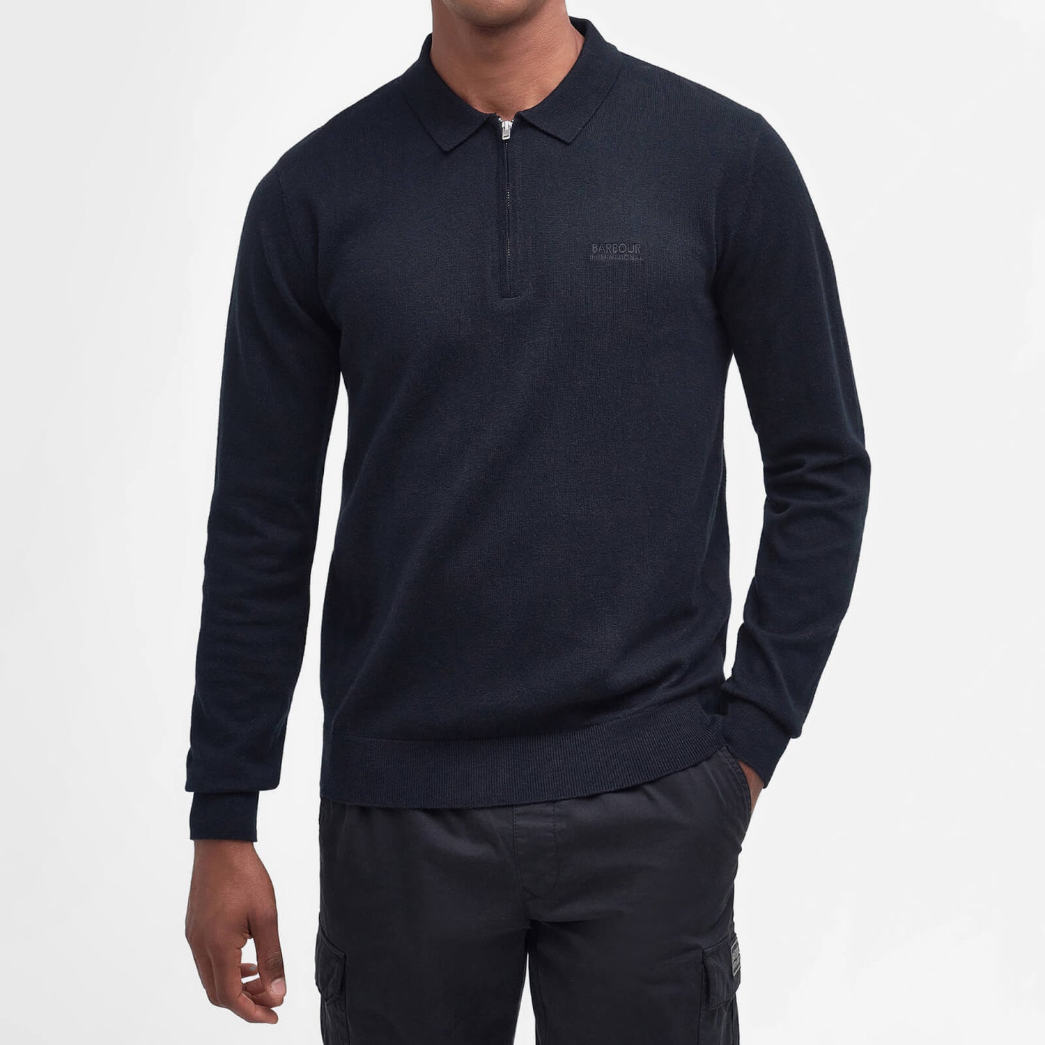 Barbour International Binder Cotton and Wool-Blend Polo Shirt - M