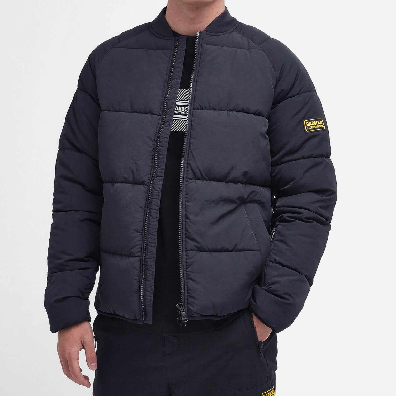 Barbour International Cluny Quilted Shell Bomber Jacket - S