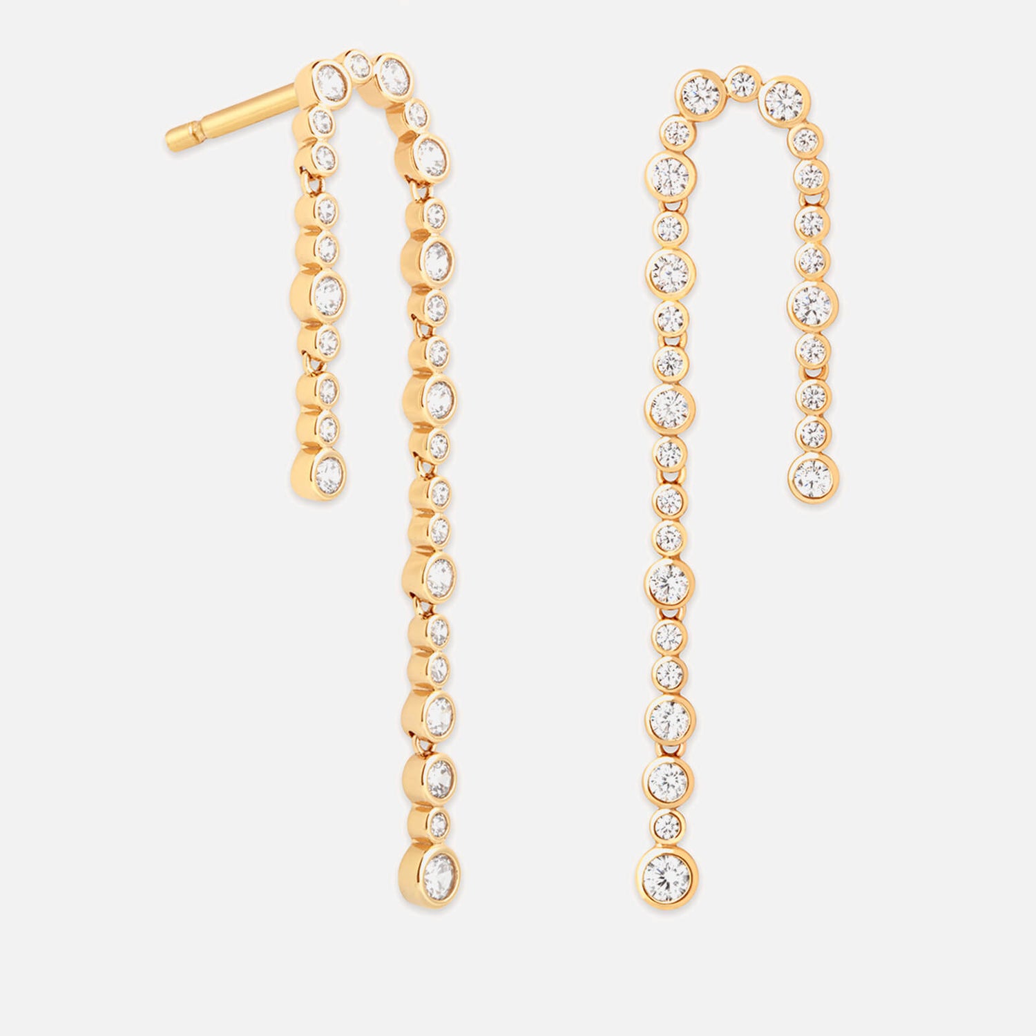 Astrid & Miyu Crystal Scatter 18-Karat Gold-Plated Drop Earrings