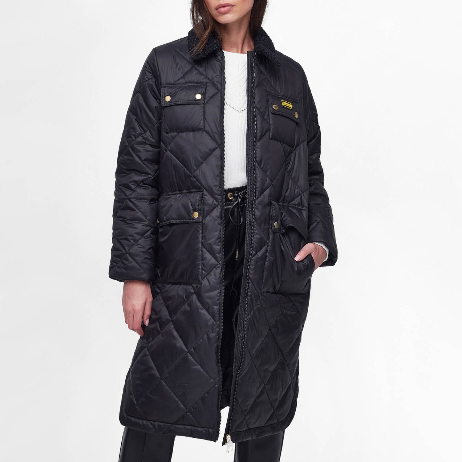 Barbour International Supanova Diamond Quilted Shell Coat