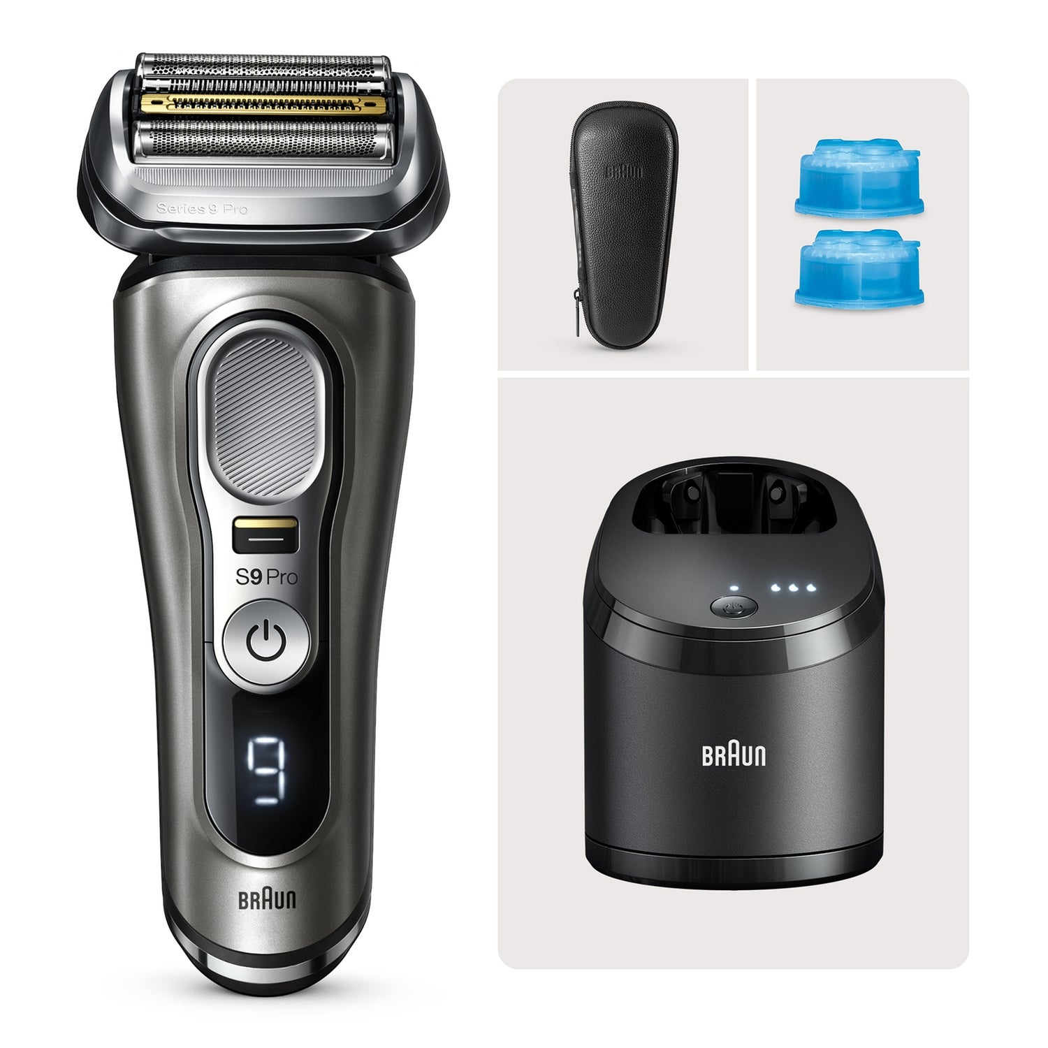 Braun Series 9 Pro 9465cc Elektrorasierer, 2 Reinigungskartuschen