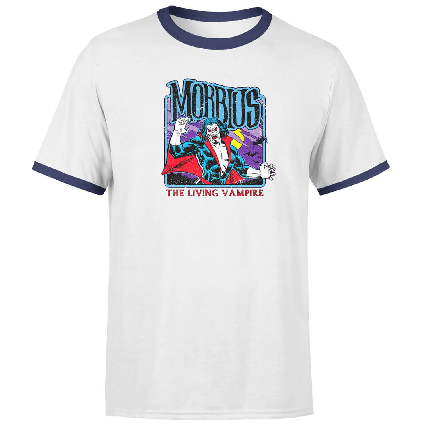 Morbius The Living Vampire Men's Ringer T-Shirt - White/Navy