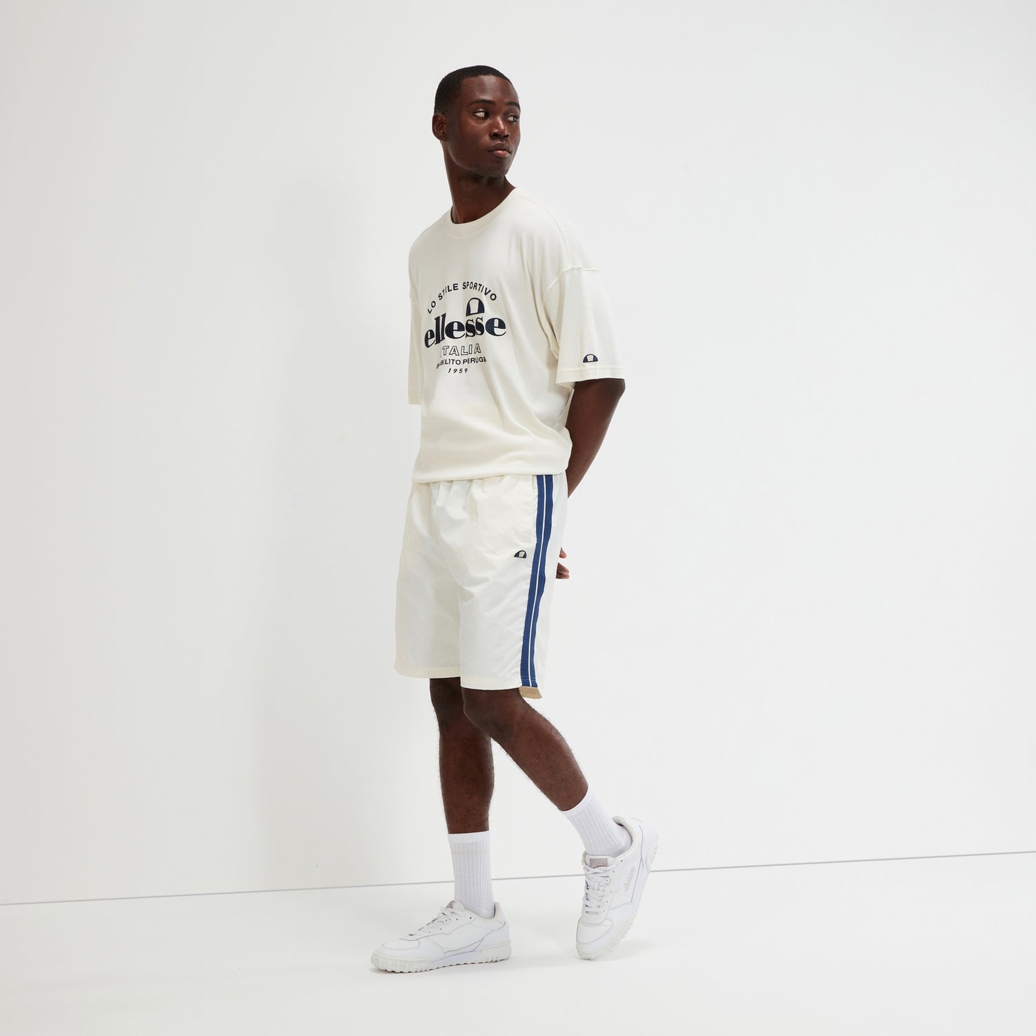 Ellesse white shorts discount