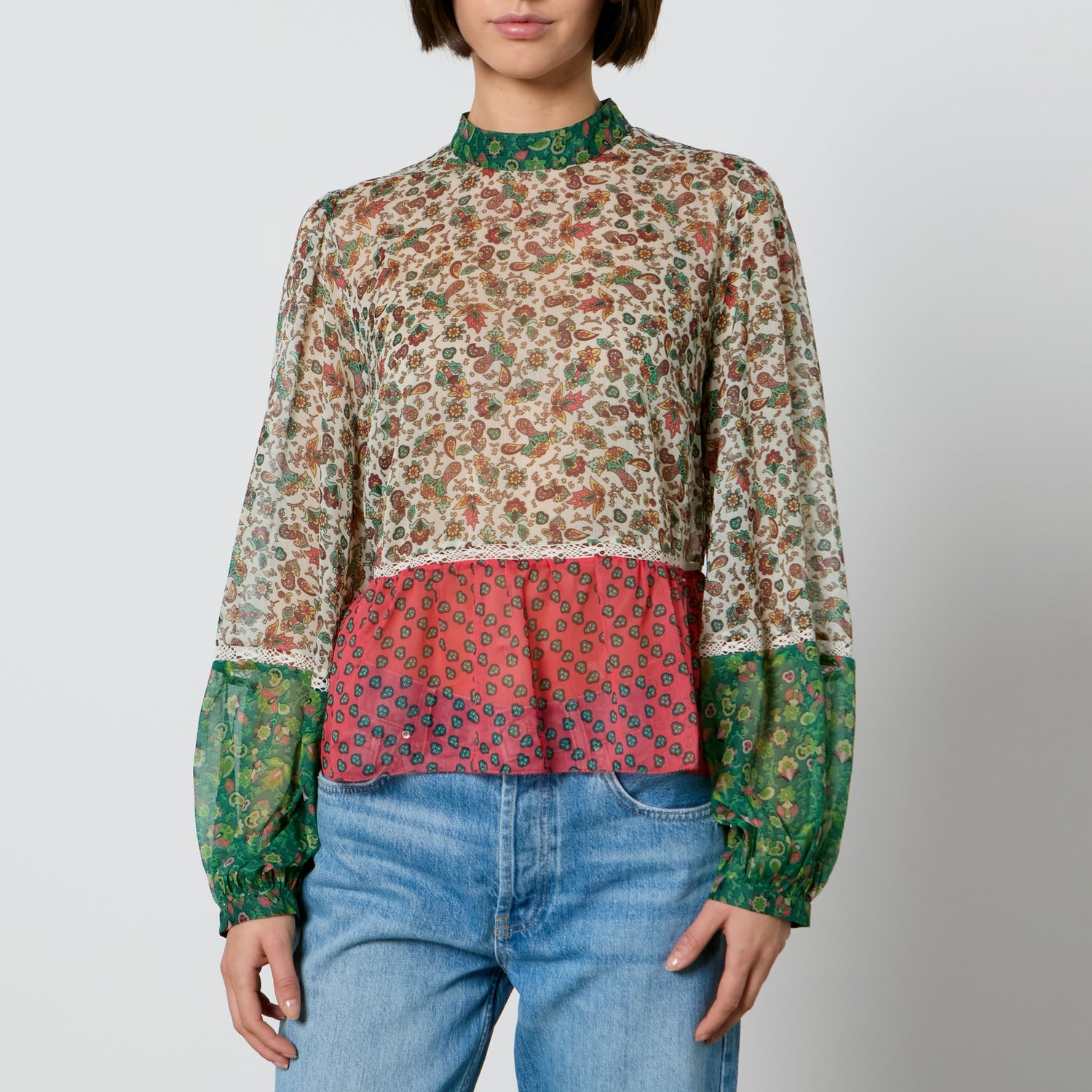MAX&Co. Barni Floral-Print Chiffon Blouse