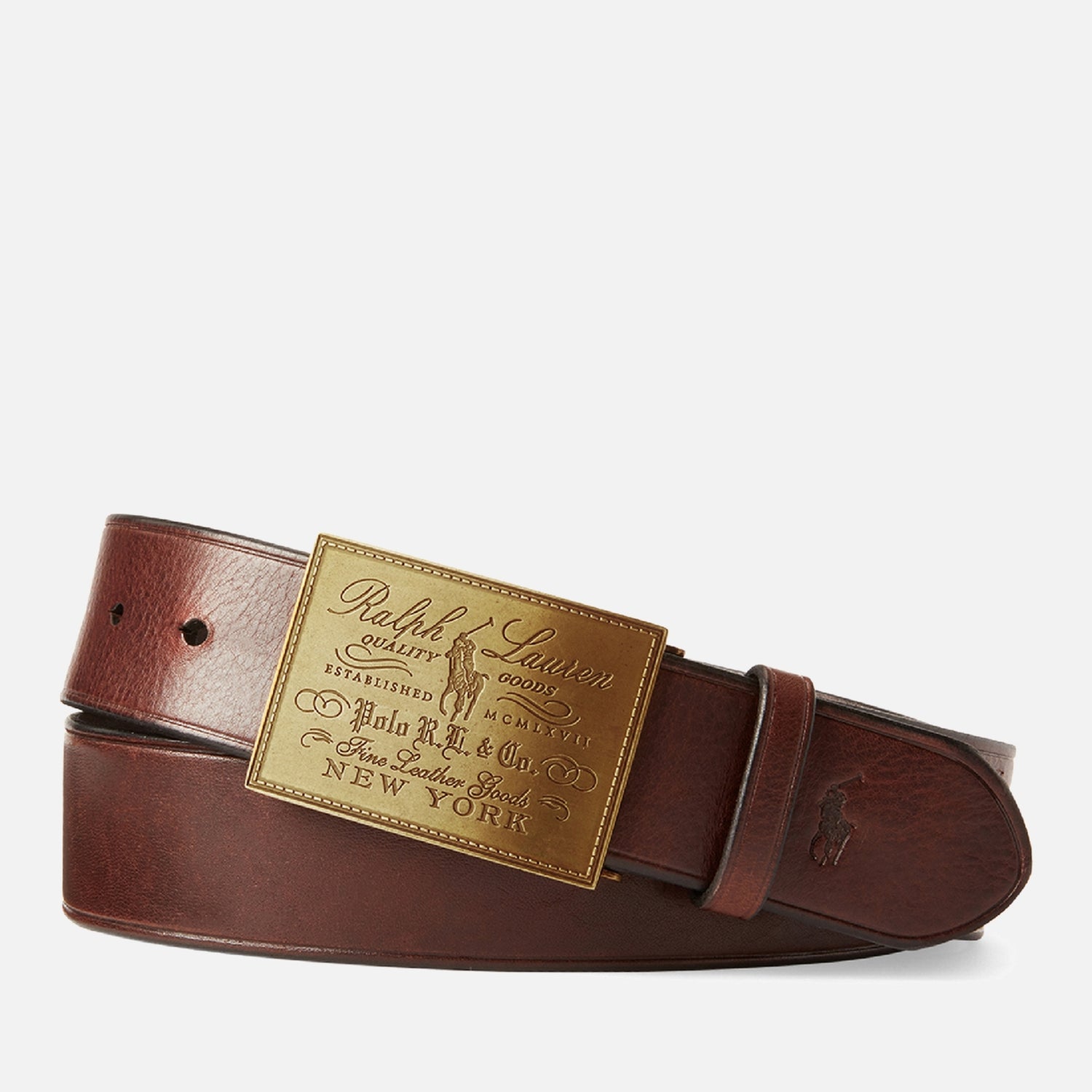 Polo Ralph Lauren Heritage Leather Plaque Belt