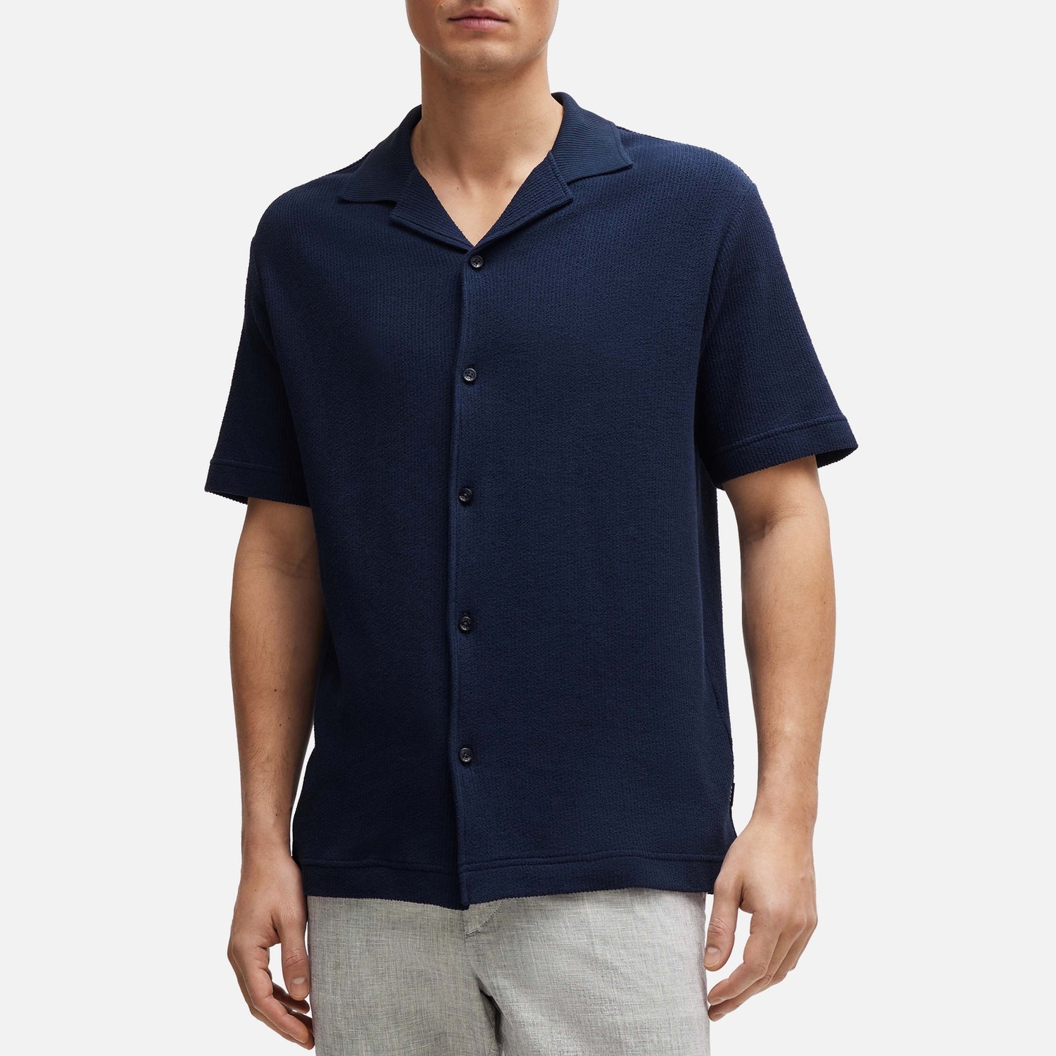 BOSS Black Powell Short Sleeved Cotton Shirt - M