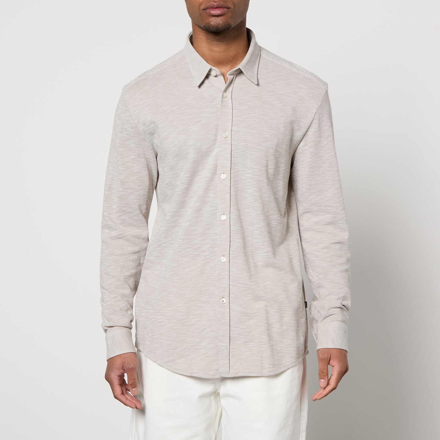 BOSS Black Roan-Kent Cotton-Piqué Shirt - S