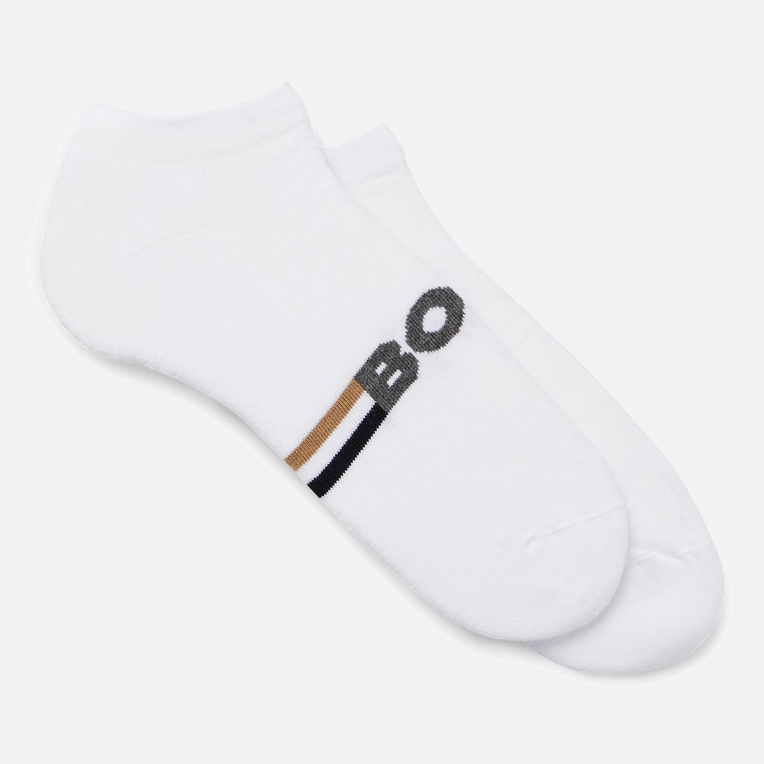 BOSS Bodywear 2-Pack Ribbed Cotton-Blend Trainer Socks - UK 5-UK 8.5