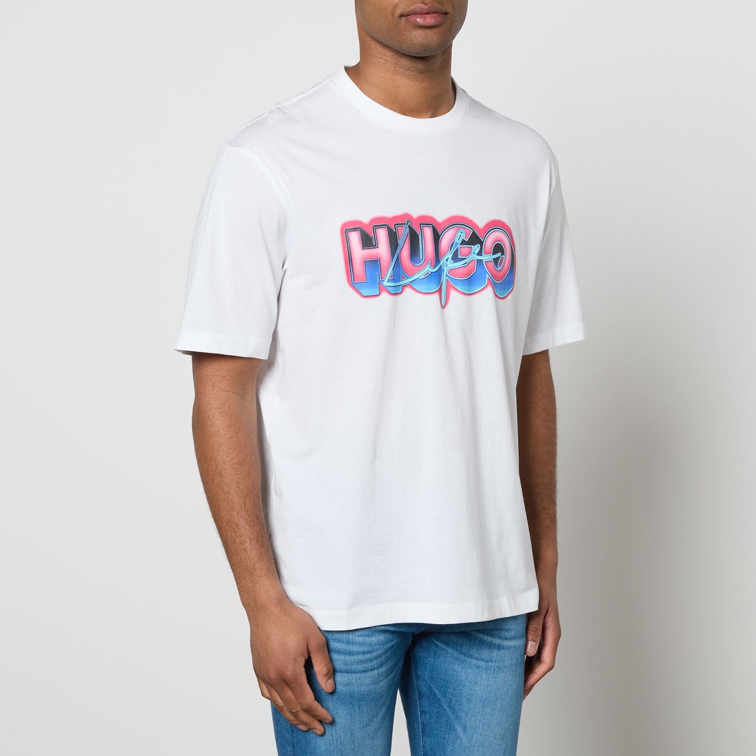 HUGO Blue Nillumi Cotton T-Shirt - L